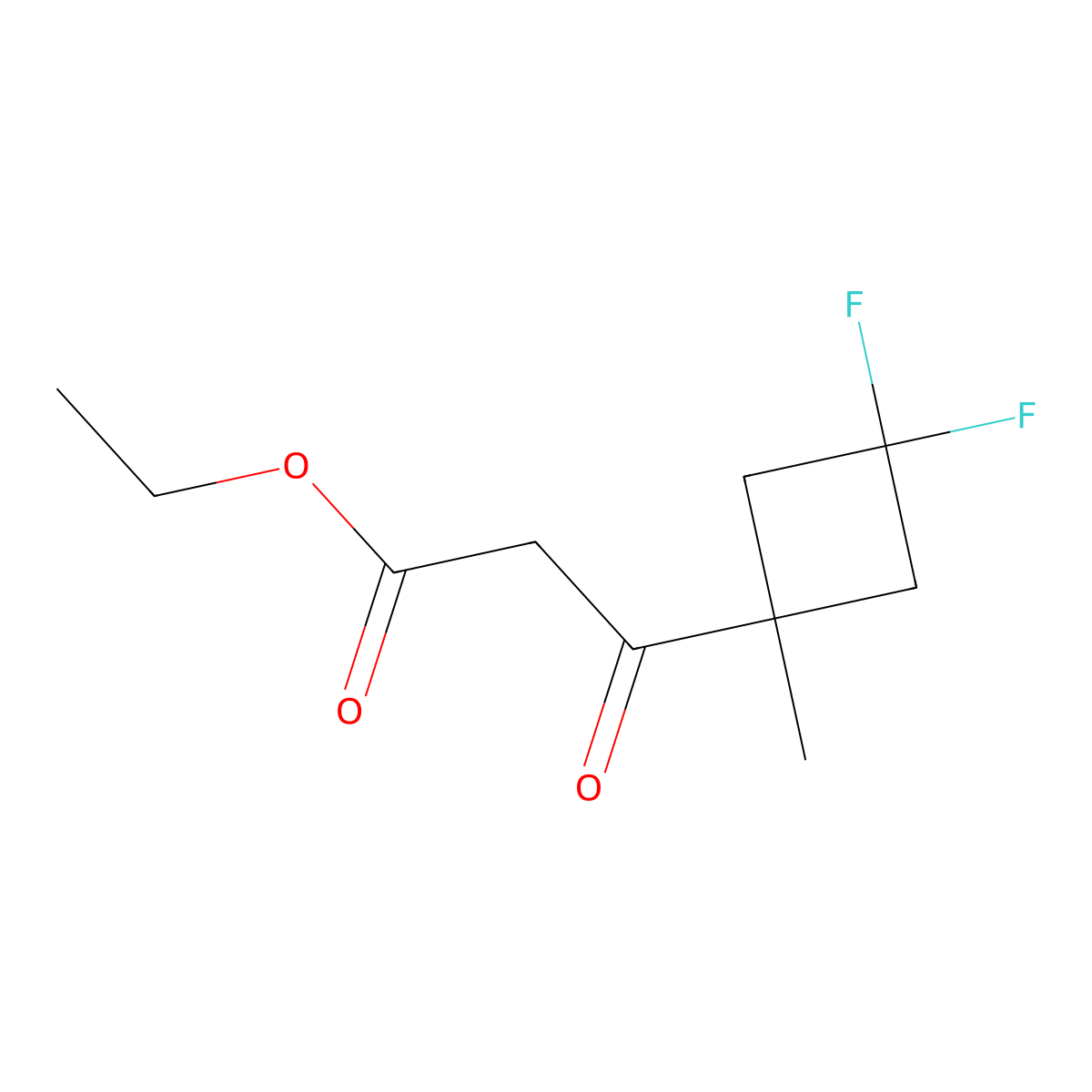 Ethyl 3-(3,3-difluoro-1-methylcyclobutyl)-3-oxopropanoate molecular structure, CAS 1898207-76-5