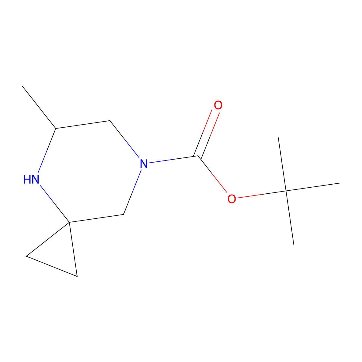 Tert-butyl (5R)-5-methyl-4,7-diazaspiro[2.5]octane-7-carboxylate molecular structure, CAS 1898210-04-2