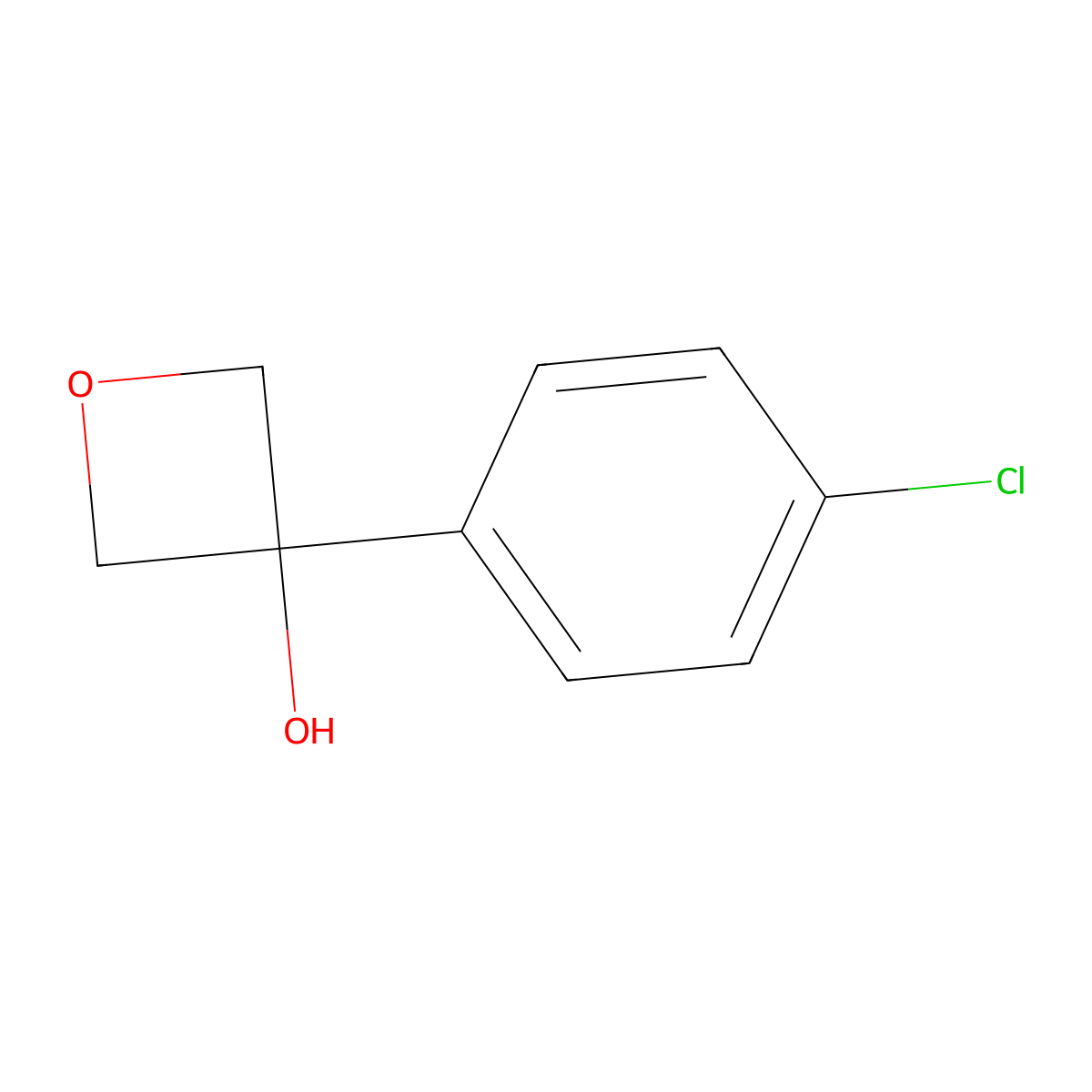 3-(4-Chlorophenyl)oxetan-3-ol molecular structure, CAS 1898213-76-7
