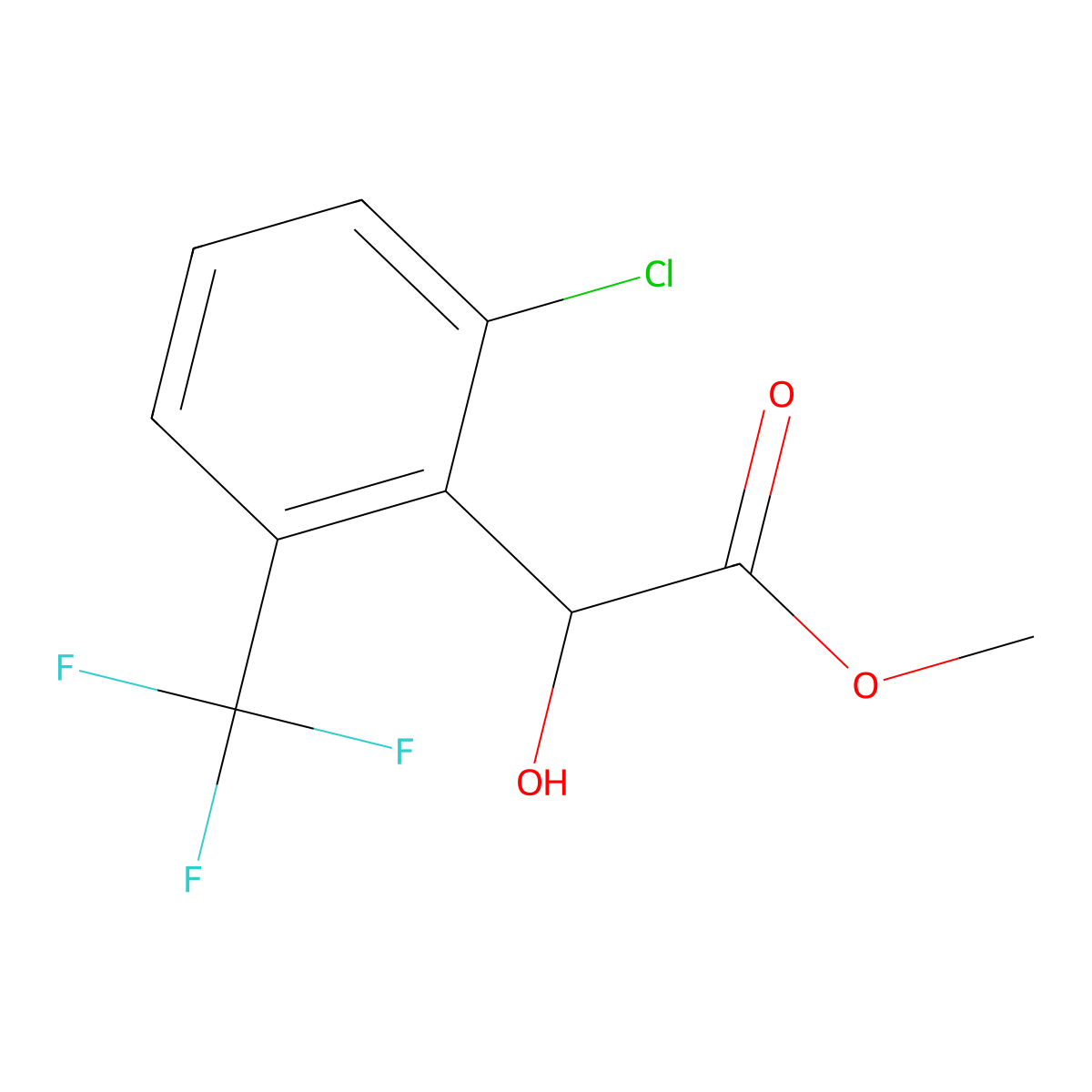 Methyl 2-[2-chloro-6-(trifluoromethyl)phenyl]-2-hydroxyacetate molecular structure, CAS 1898216-33-5