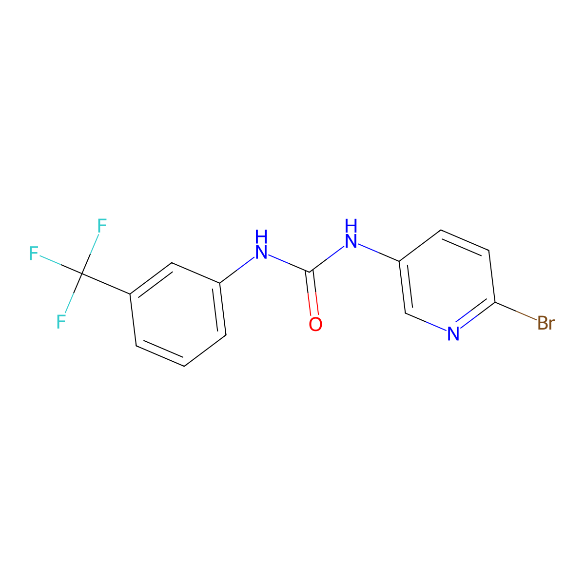 1-(6-Bromopyridin-3-yl)-3-(3-(trifluoromethyl)phenyl)urea molecular structure, CAS 1898233-19-6