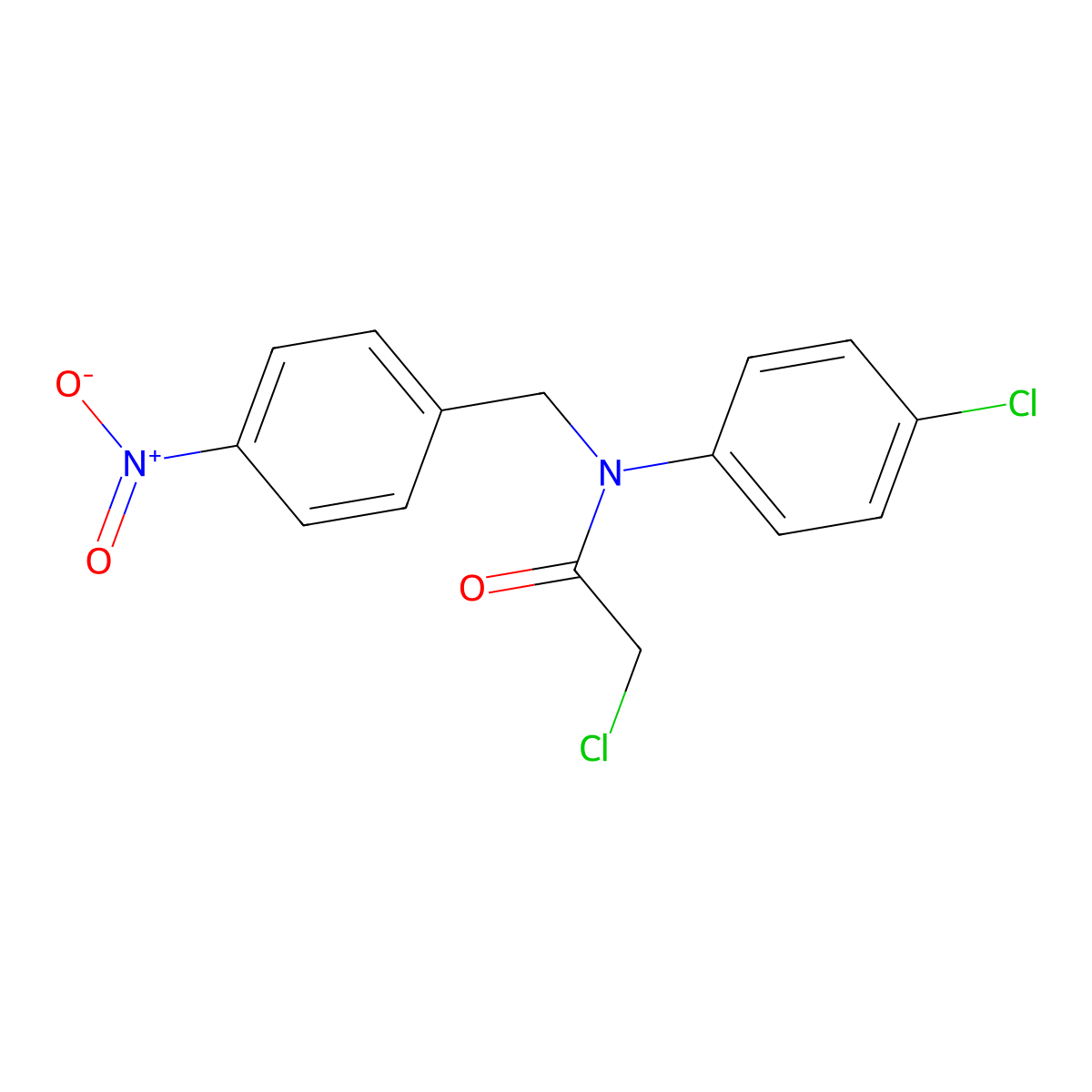 2-chloro-N-(4-chlorophenyl)-N-(4-nitrobenzyl)acetamide molecular structure, CAS 1898268-40-0