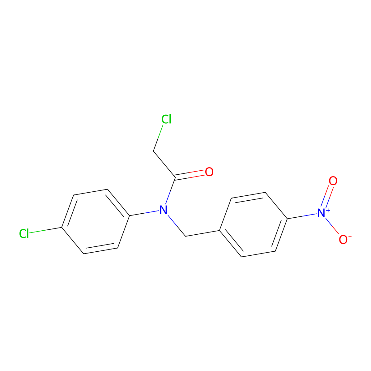 2-chloro-N-(4-chlorophenyl)-N-(4-nitrobenzyl)acetamide molecular structure, CAS 1898268-40-0