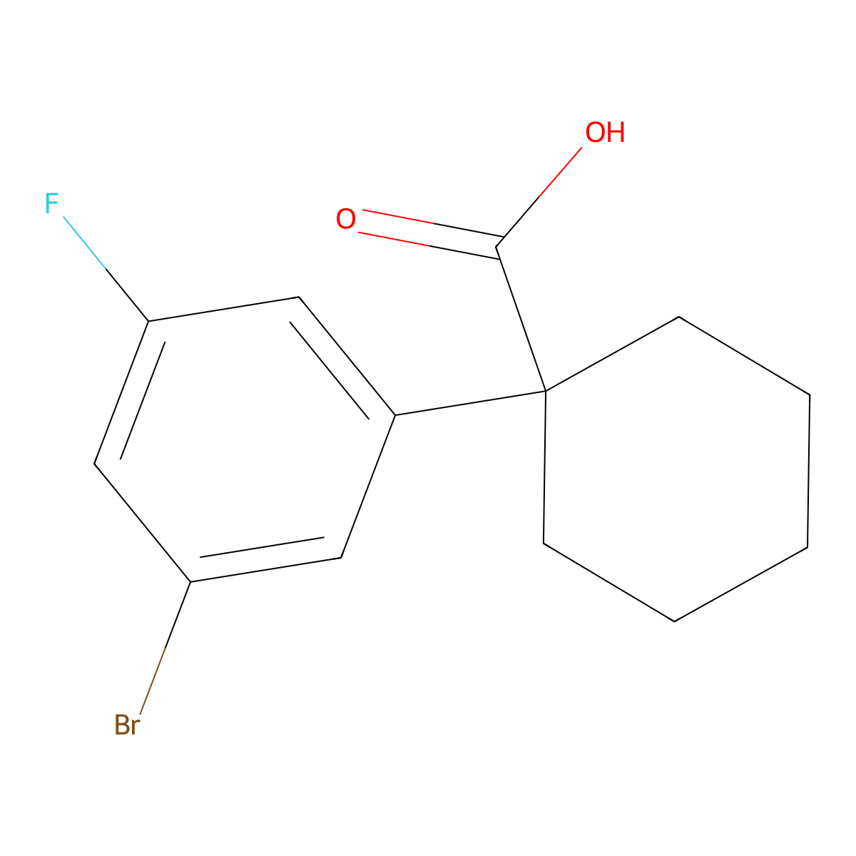 1-(3-Bromo-5-fluorophenyl)cyclohexane-1-carboxylic acid molecular structure, CAS 1898274-86-6