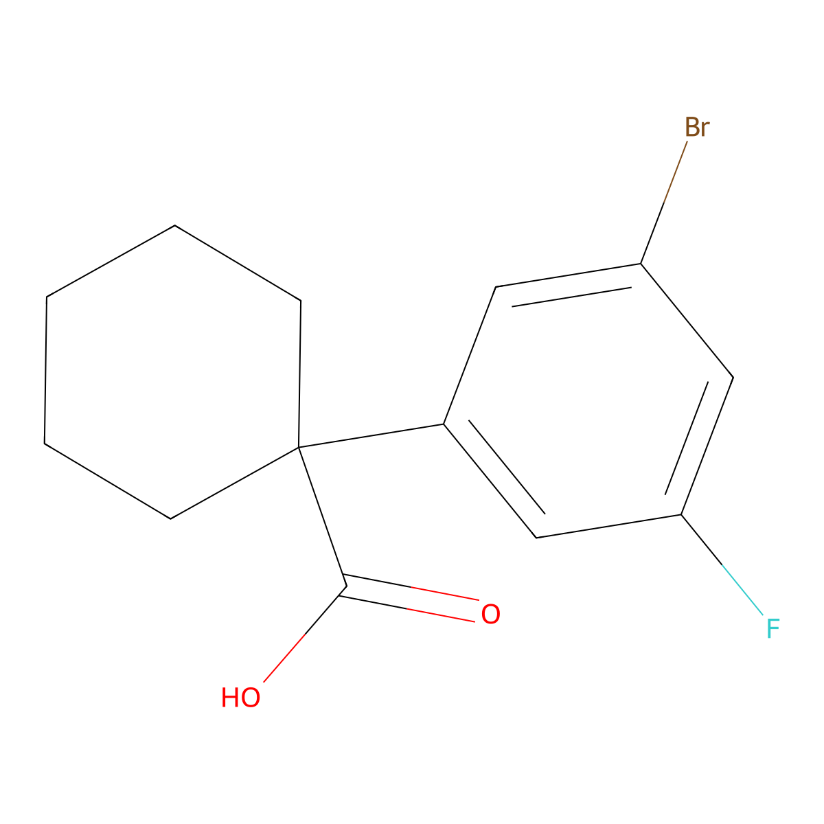 1-(3-Bromo-5-fluorophenyl)cyclohexane-1-carboxylic acid molecular structure, CAS 1898274-86-6