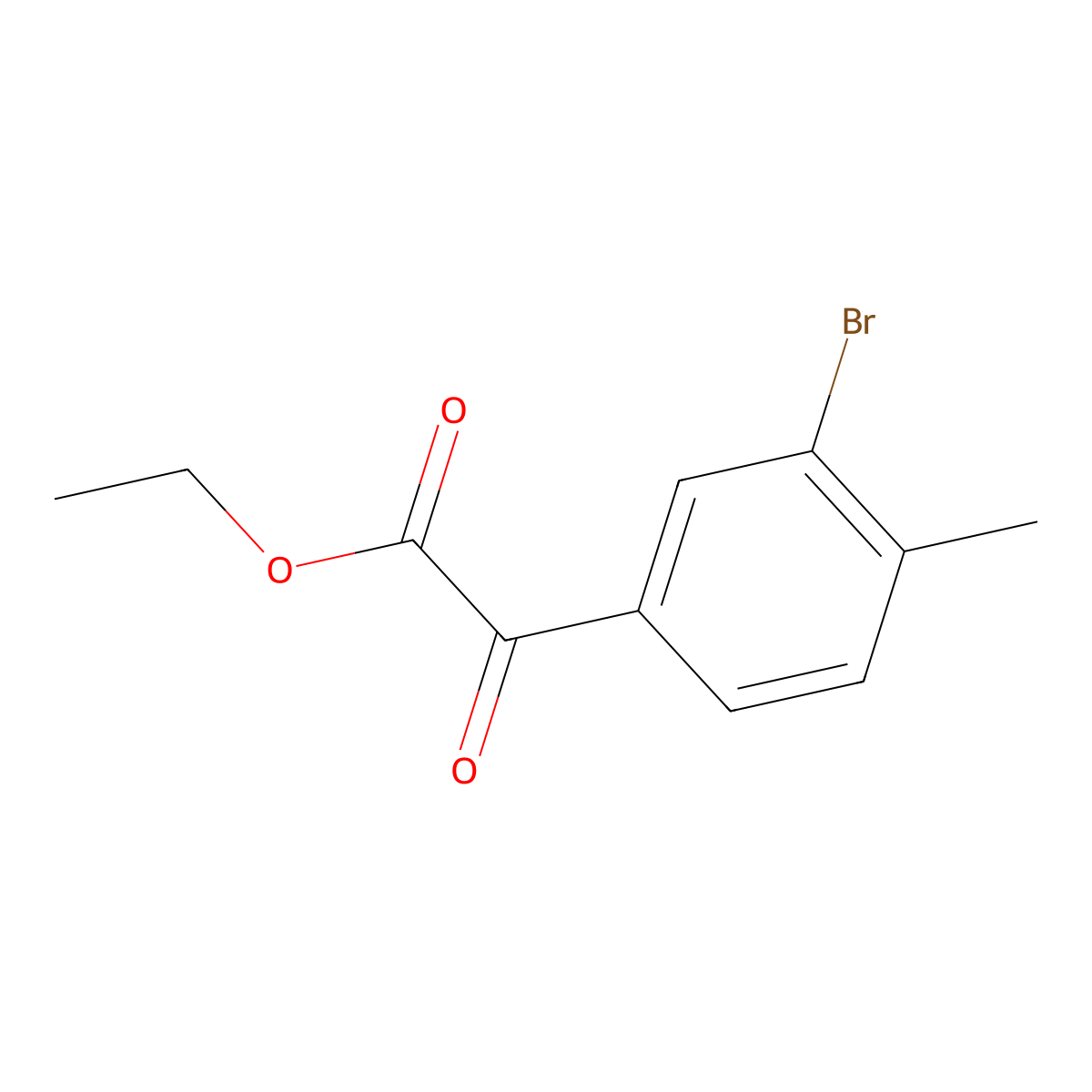 Ethyl 2-(3-bromo-4-methylphenyl)-2-oxoacetate molecular structure, CAS 1898281-06-5