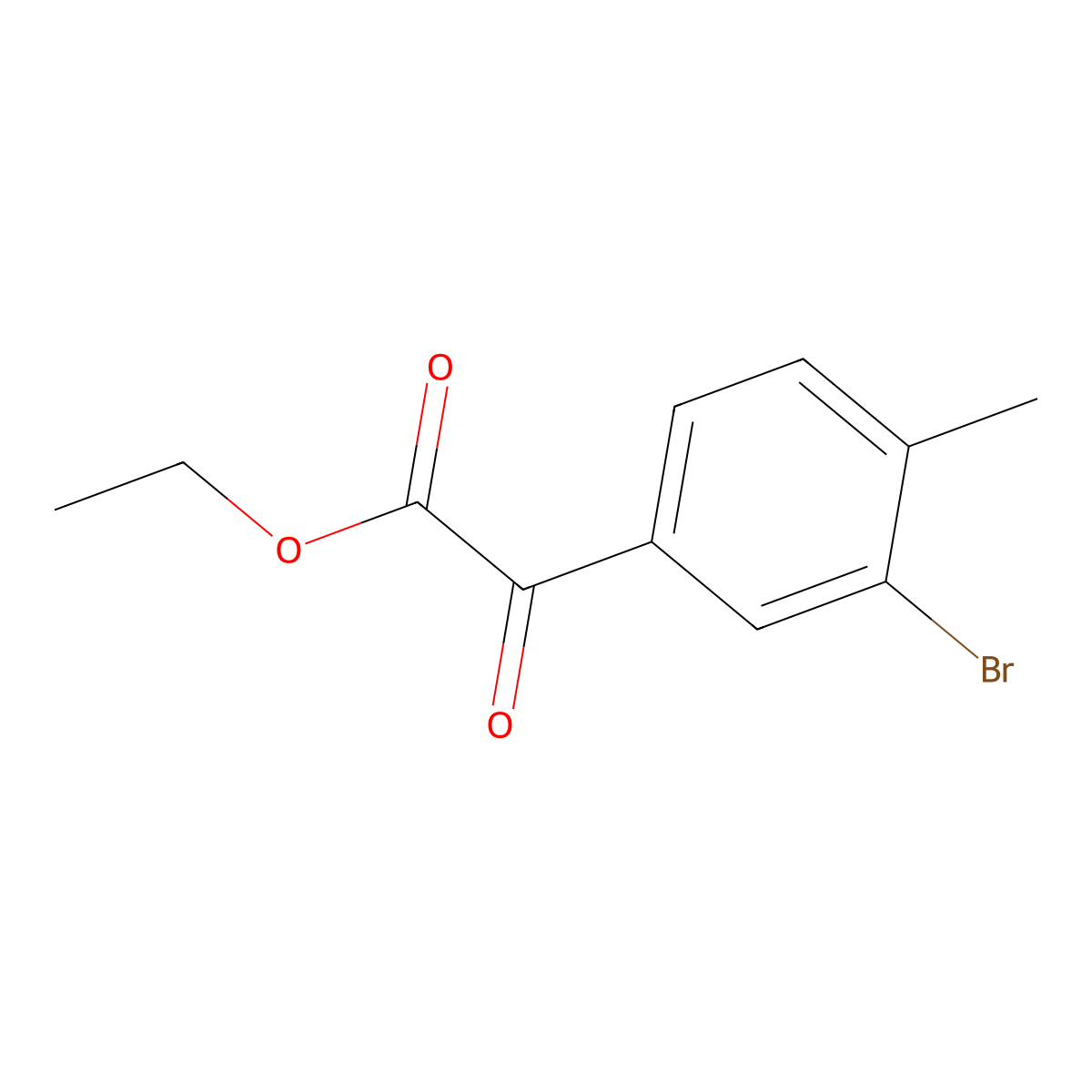 Ethyl 2-(3-bromo-4-methylphenyl)-2-oxoacetate molecular structure, CAS 1898281-06-5