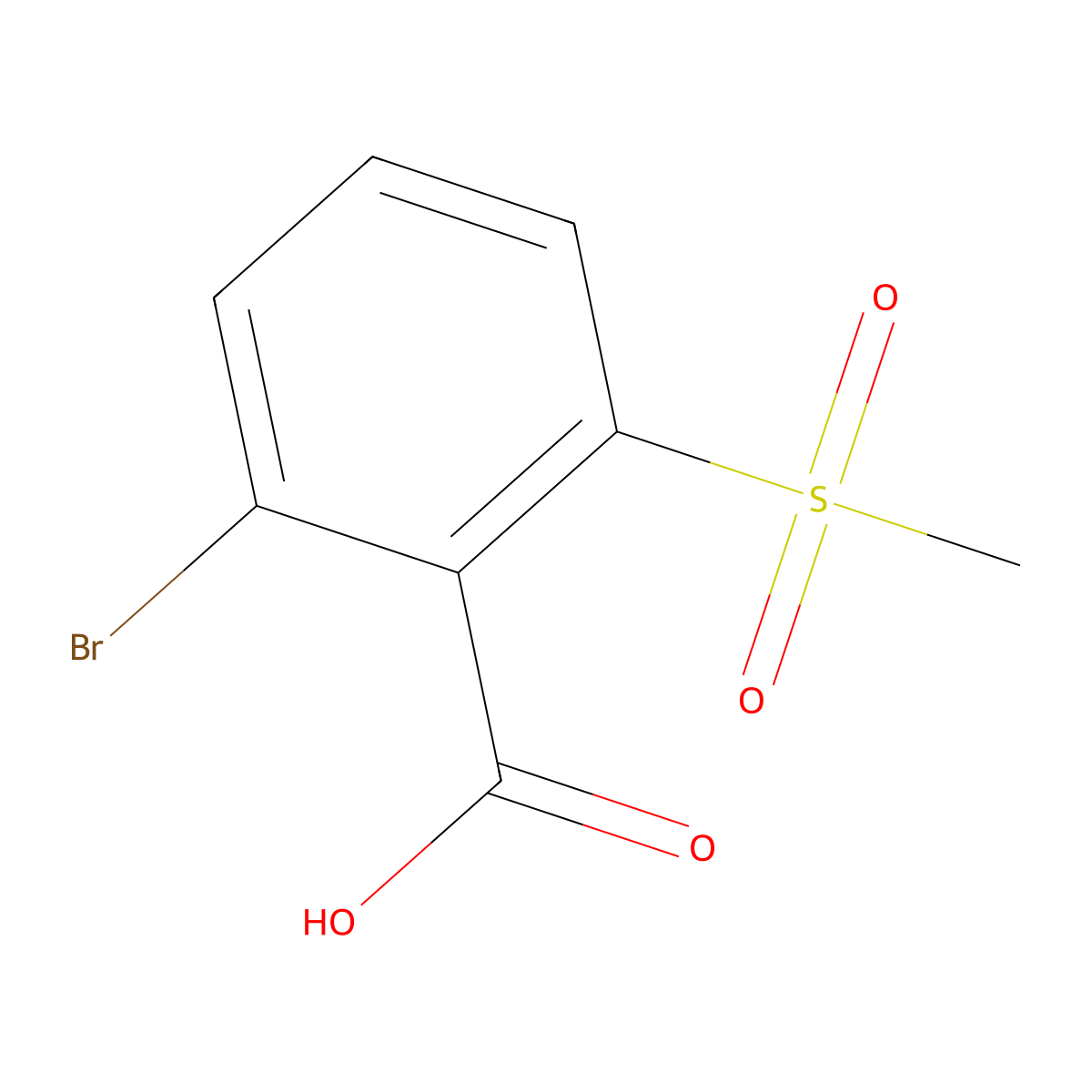 2-Bromo-6-methanesulfonylbenzoic acid molecular structure, CAS 1898310-47-8