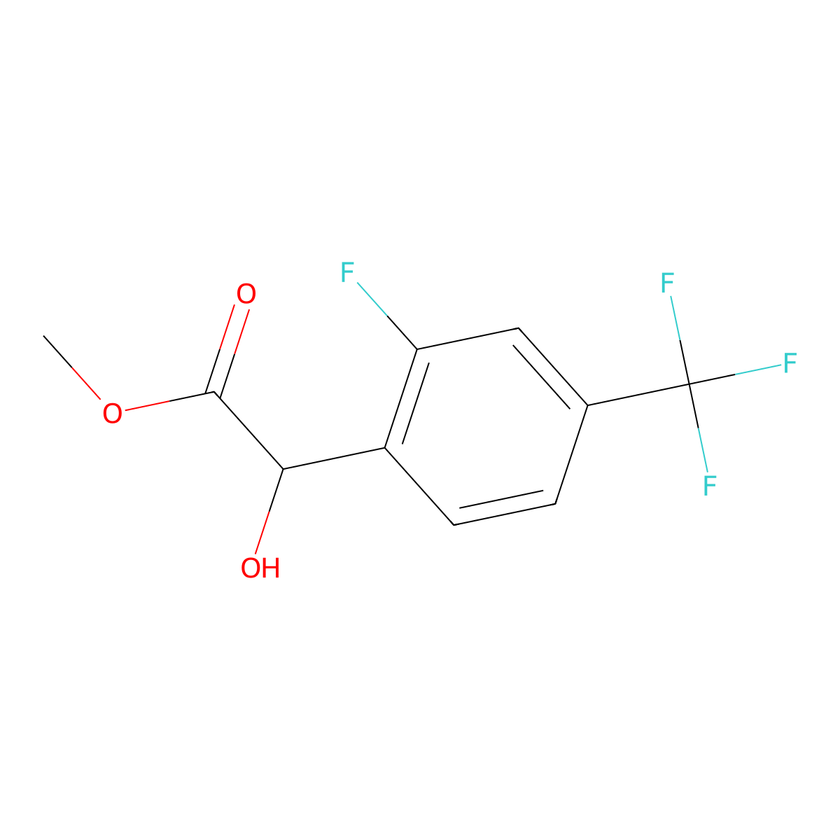 Methyl 2-[2-fluoro-4-(trifluoromethyl)phenyl]-2-hydroxyacetate molecular structure, CAS 1898312-15-6