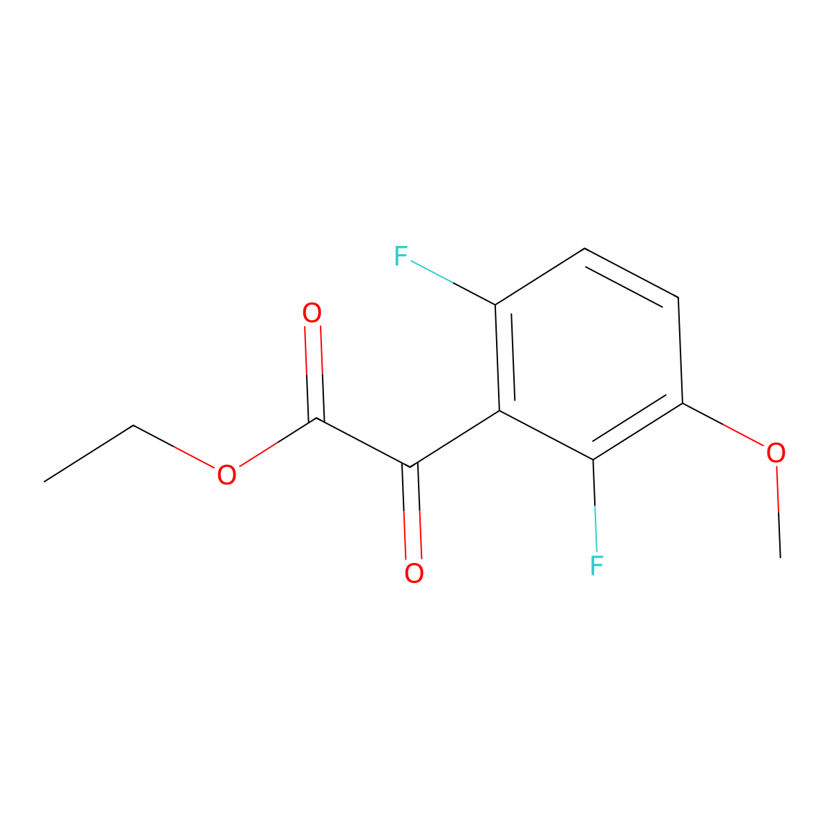 Ethyl 2-(2,6-difluoro-3-methoxyphenyl)-2-oxoacetate molecular structure, CAS 1898331-54-8
