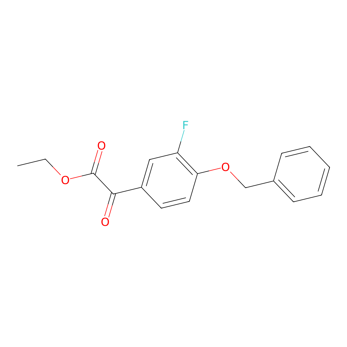 Ethyl 2-(4-(benzyloxy)-3-fluorophenyl)-2-oxoacetate molecular structure, CAS 1898341-34-8