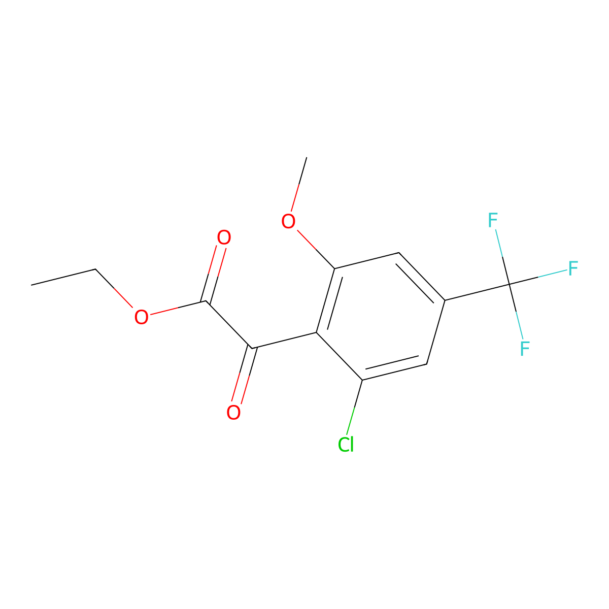 Ethyl 2-chloro-6-methoxy-alpha-oxo-4-(trifluoromethyl)benZeneacetate molecular structure, CAS 1898353-31-5