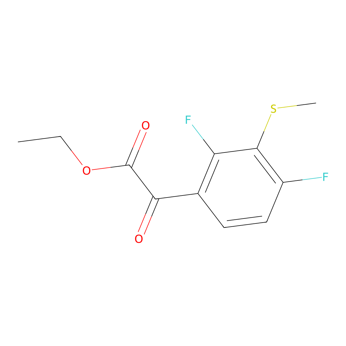 Ethyl 2-(2,4-difluoro-3-(methylthio)phenyl)-2-oxoacetate molecular structure, CAS 1898380-46-5