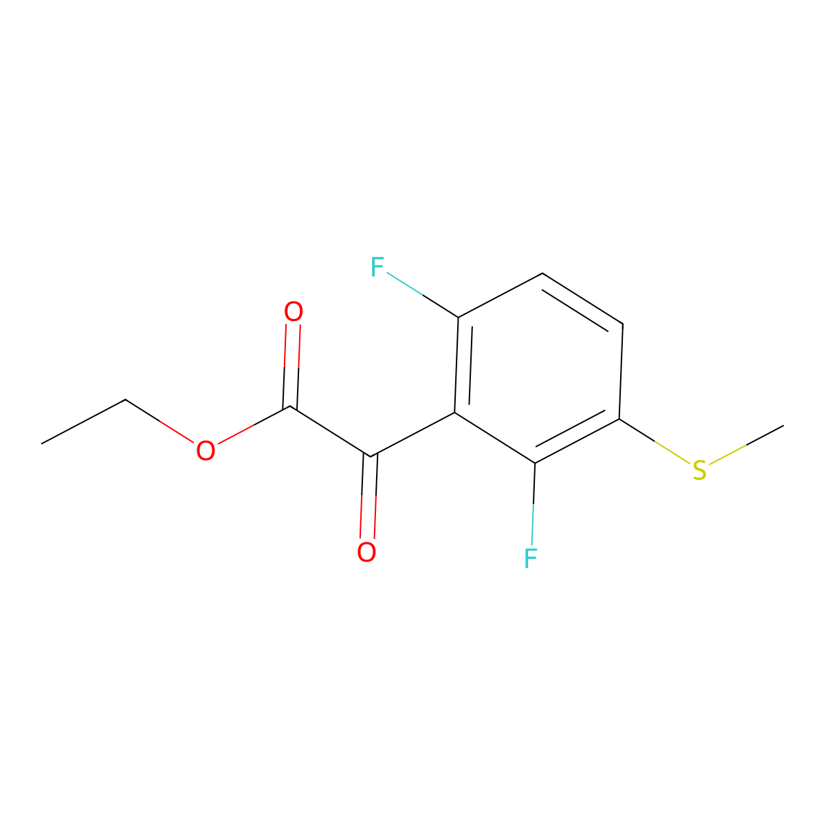 Ethyl 2-(2,6-difluoro-3-(methylthio)phenyl)-2-oxoacetate molecular structure, CAS 1898380-55-6
