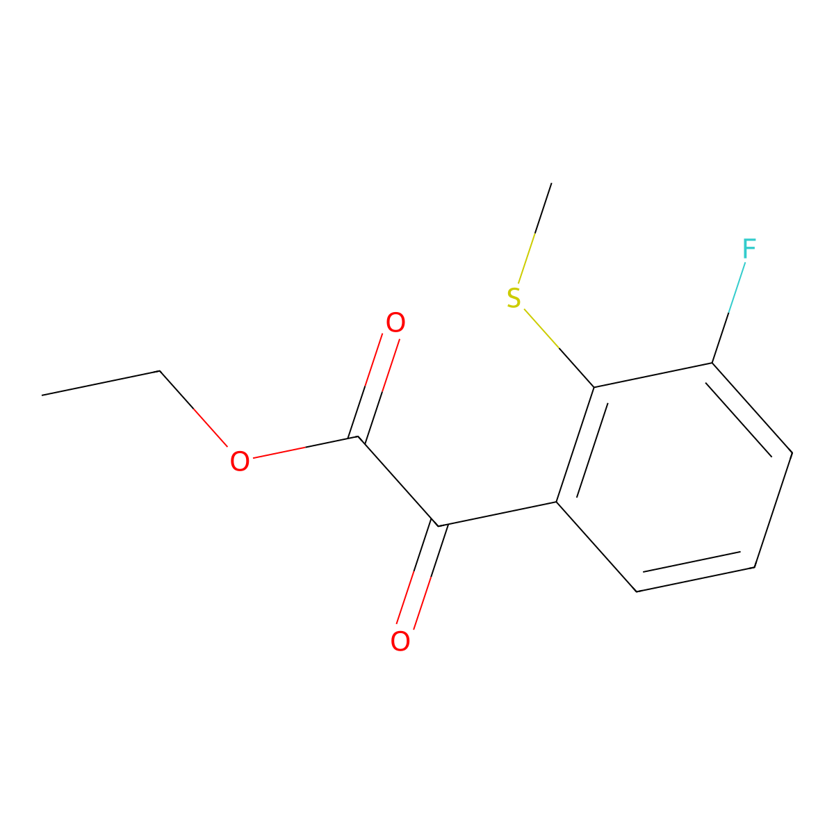Ethyl 2-(3-fluoro-2-(methylthio)phenyl)-2-oxoacetate molecular structure, CAS 1898399-91-1