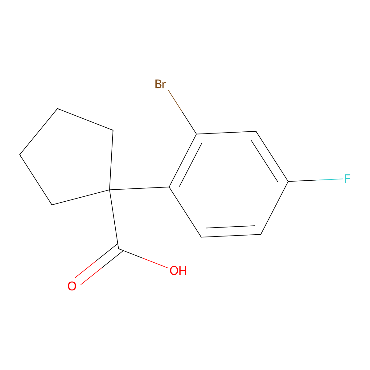 1-(2-Bromo-4-fluorophenyl)cyclopentanecarboxylic Acid molecular structure, CAS 1898402-74-8