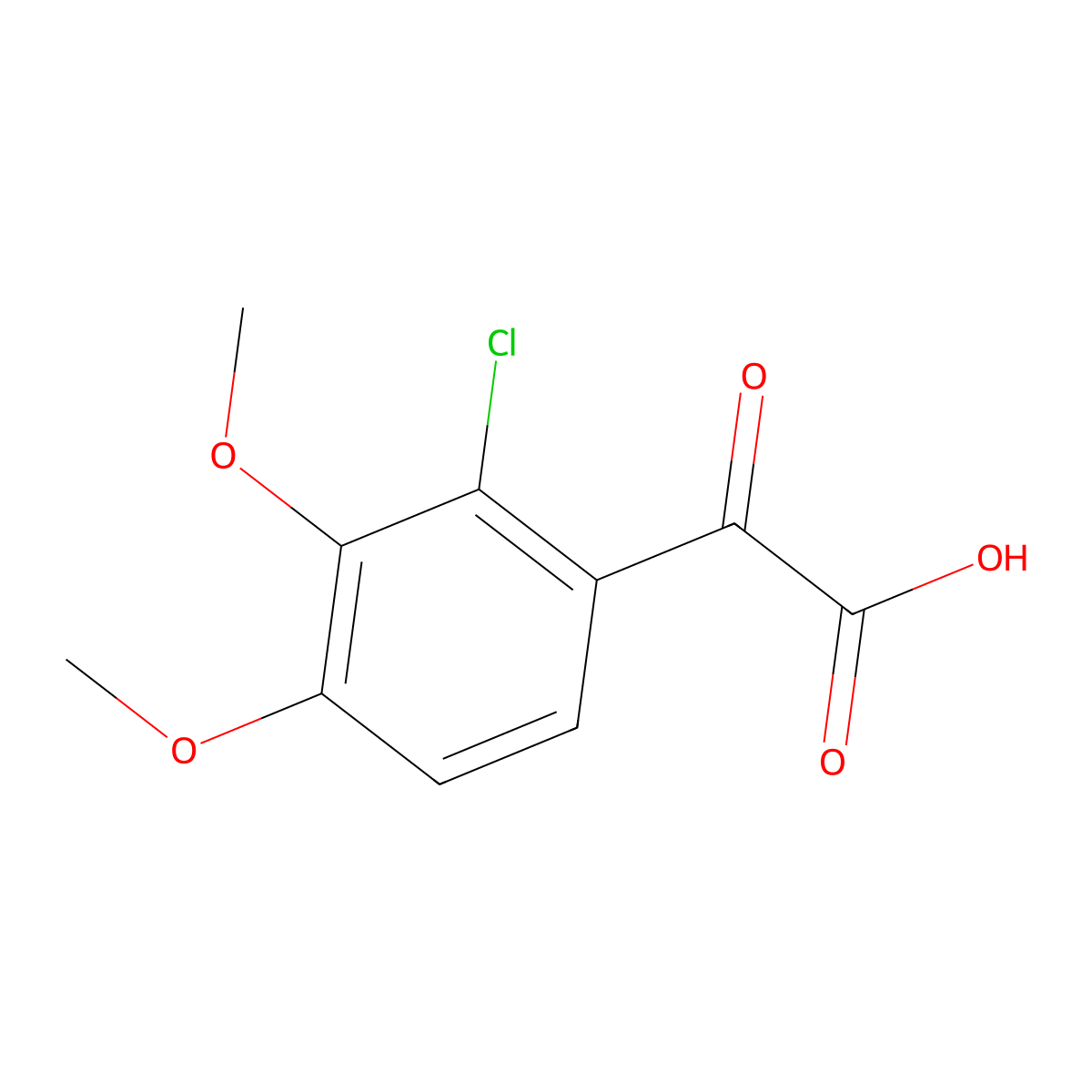 2-(2-Chloro-3,4-dimethoxyphenyl)-2-oxoacetic acid molecular structure, CAS 1898403-94-5