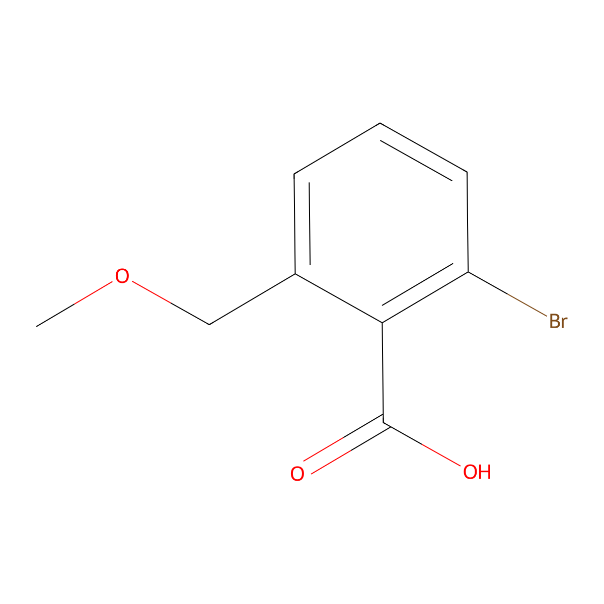 2-bromo-6-(methoxymethyl)Benzoic acid molecular structure, CAS 1898405-62-3