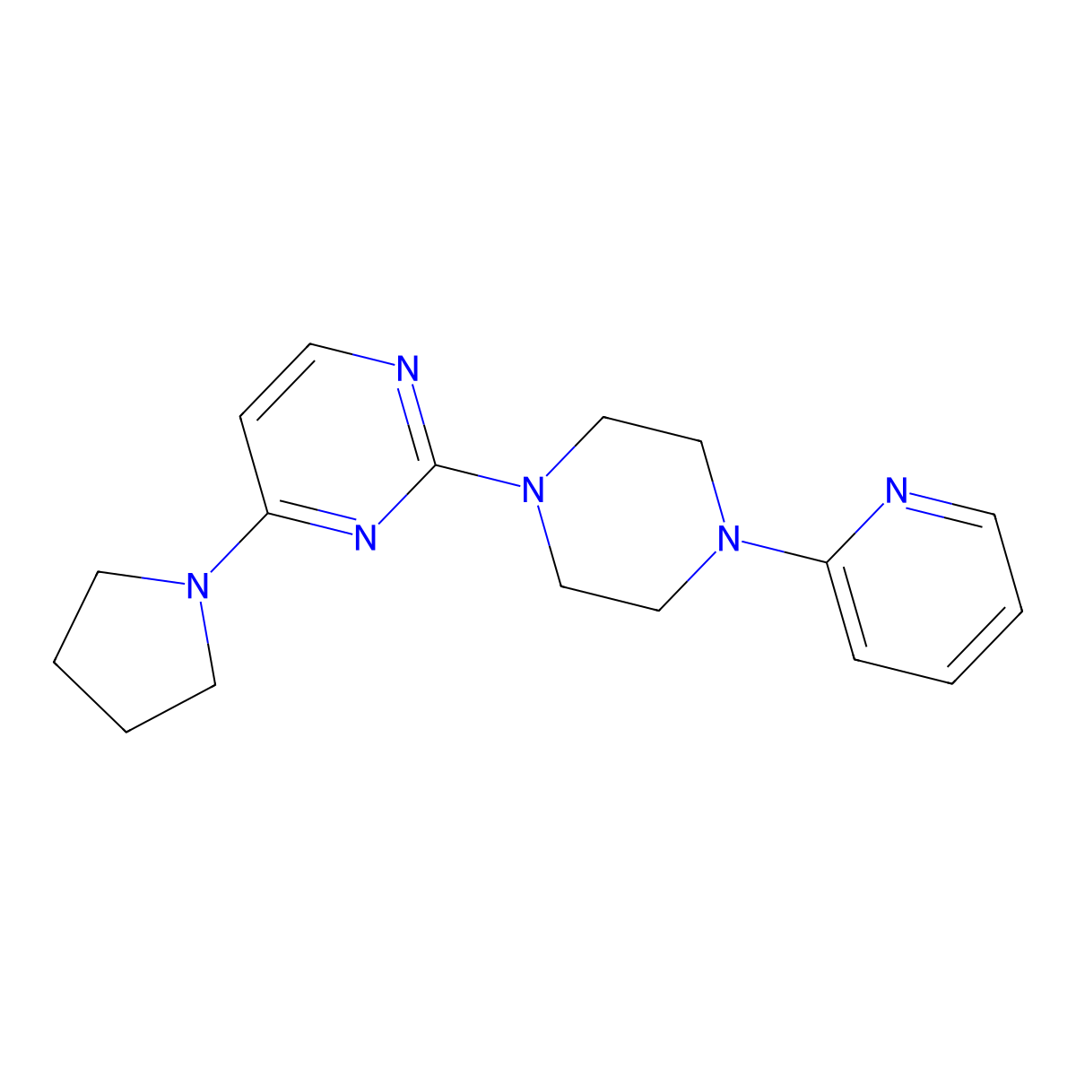 2-[4-(Pyridin-2-yl)piperazin-1-yl]-4-(pyrrolidin-1-yl)pyrimidine molecular structure, CAS 1898530-63-6
