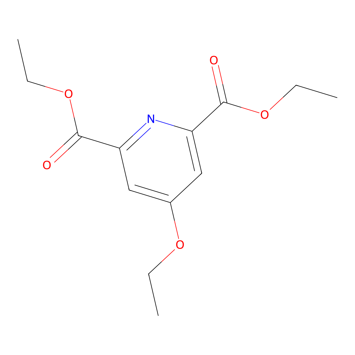 Diethyl 4-ethoxypyridine-2,6-dicarboxylate molecular structure, CAS 18986-18-0