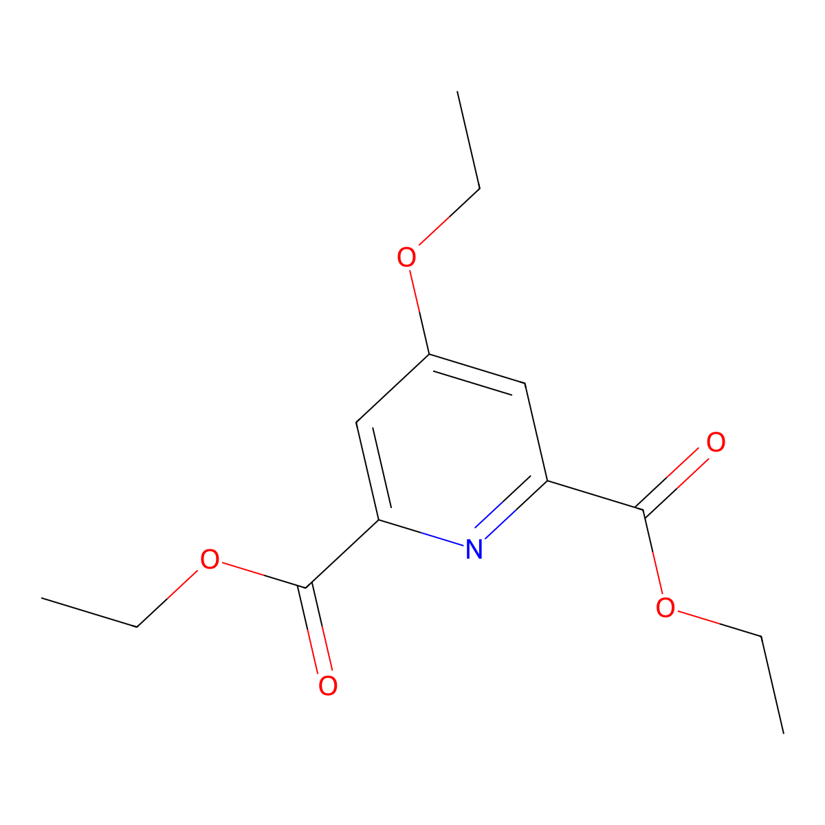Diethyl 4-ethoxypyridine-2,6-dicarboxylate molecular structure, CAS 18986-18-0
