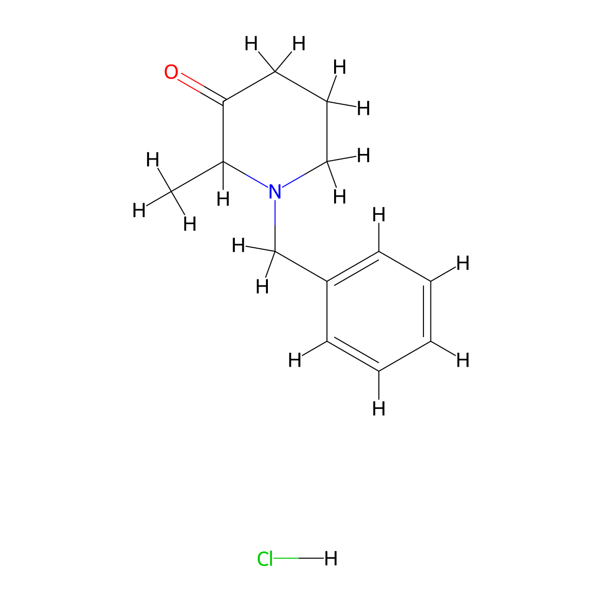 1-Benzyl-2-methylpiperidin-3-one hydrochloride molecular structure, CAS 189884-32-0