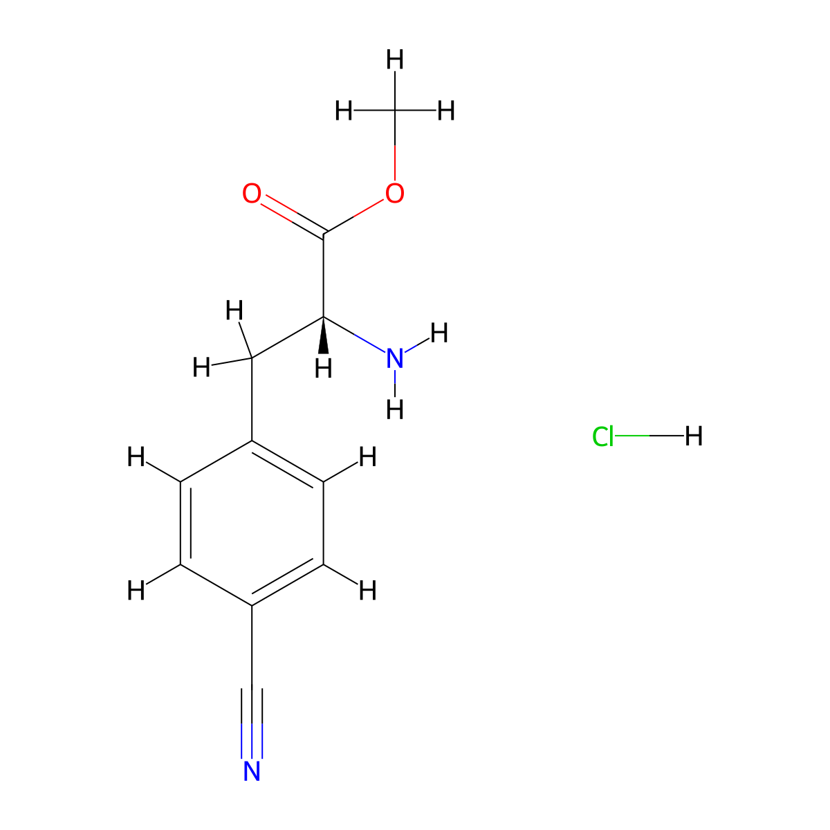 4-Cyano-D-phenylalanine methyl ester hydrochloride molecular structure, CAS 189889-91-6