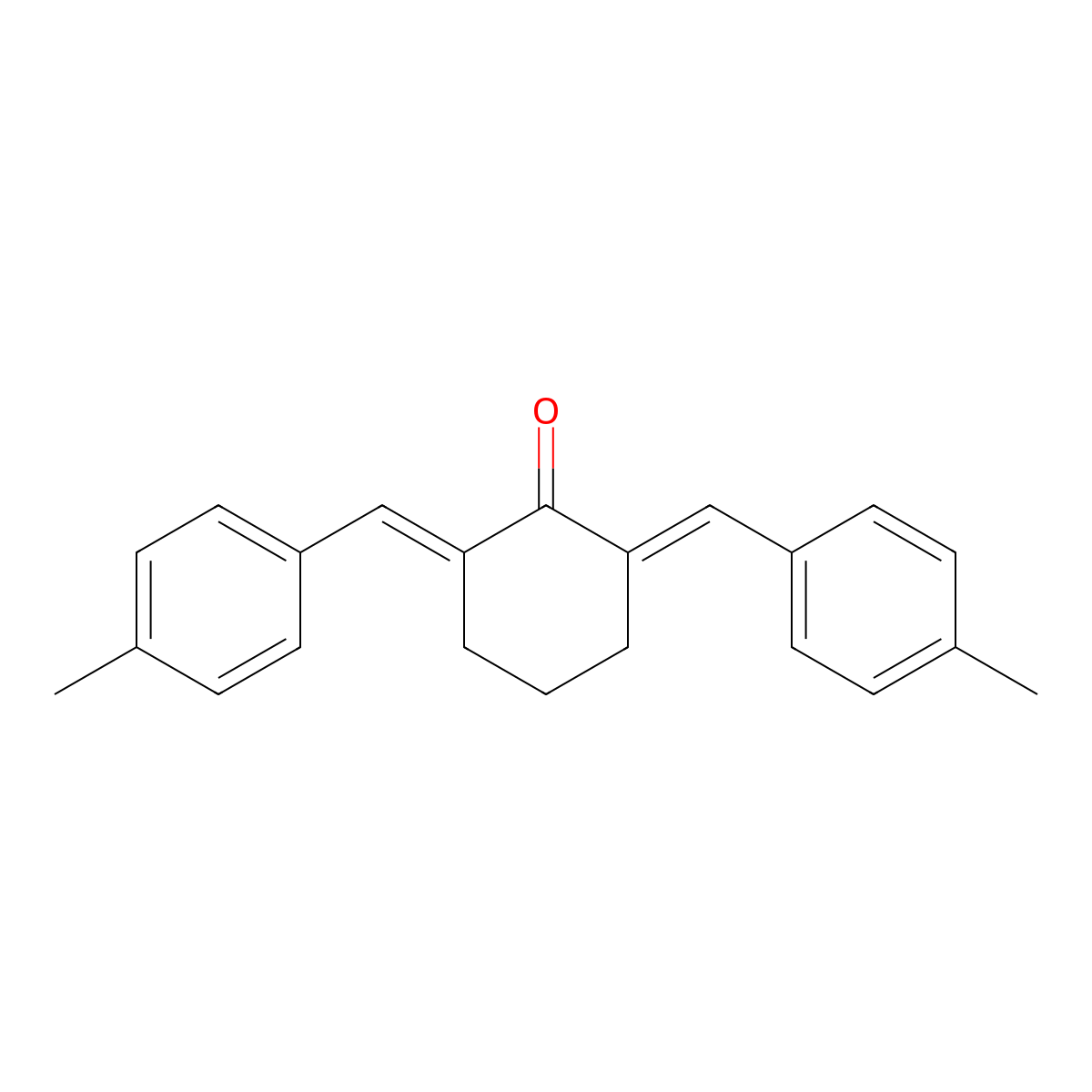 2,6-Bis(p-methylbenzylidene)cyclohexanone molecular structure, CAS 18989-35-0