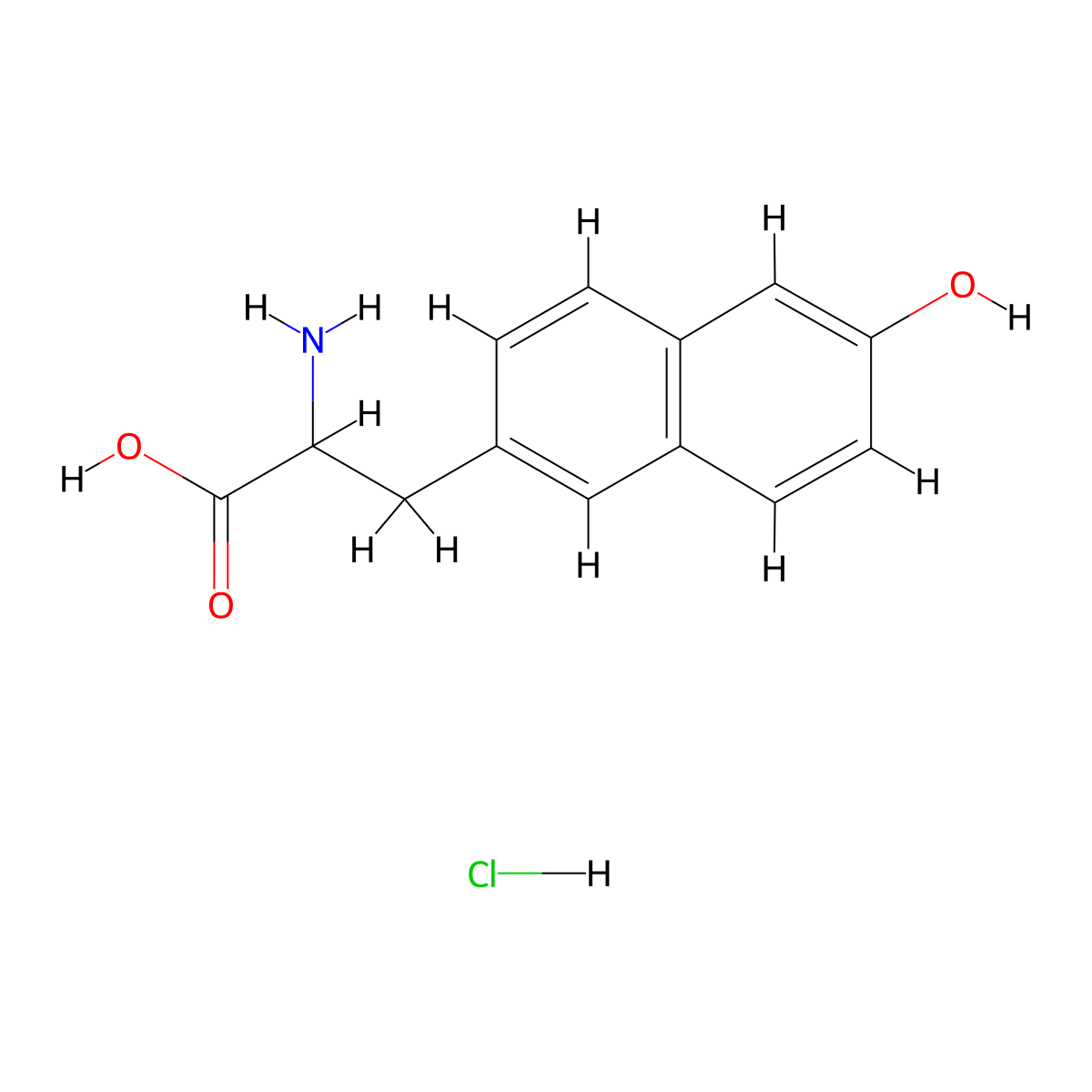 2-Amino-3-(6-hydroxynaphthalen-2-yl)propanoicacidhydrochloride molecular structure, CAS 189892-34-0