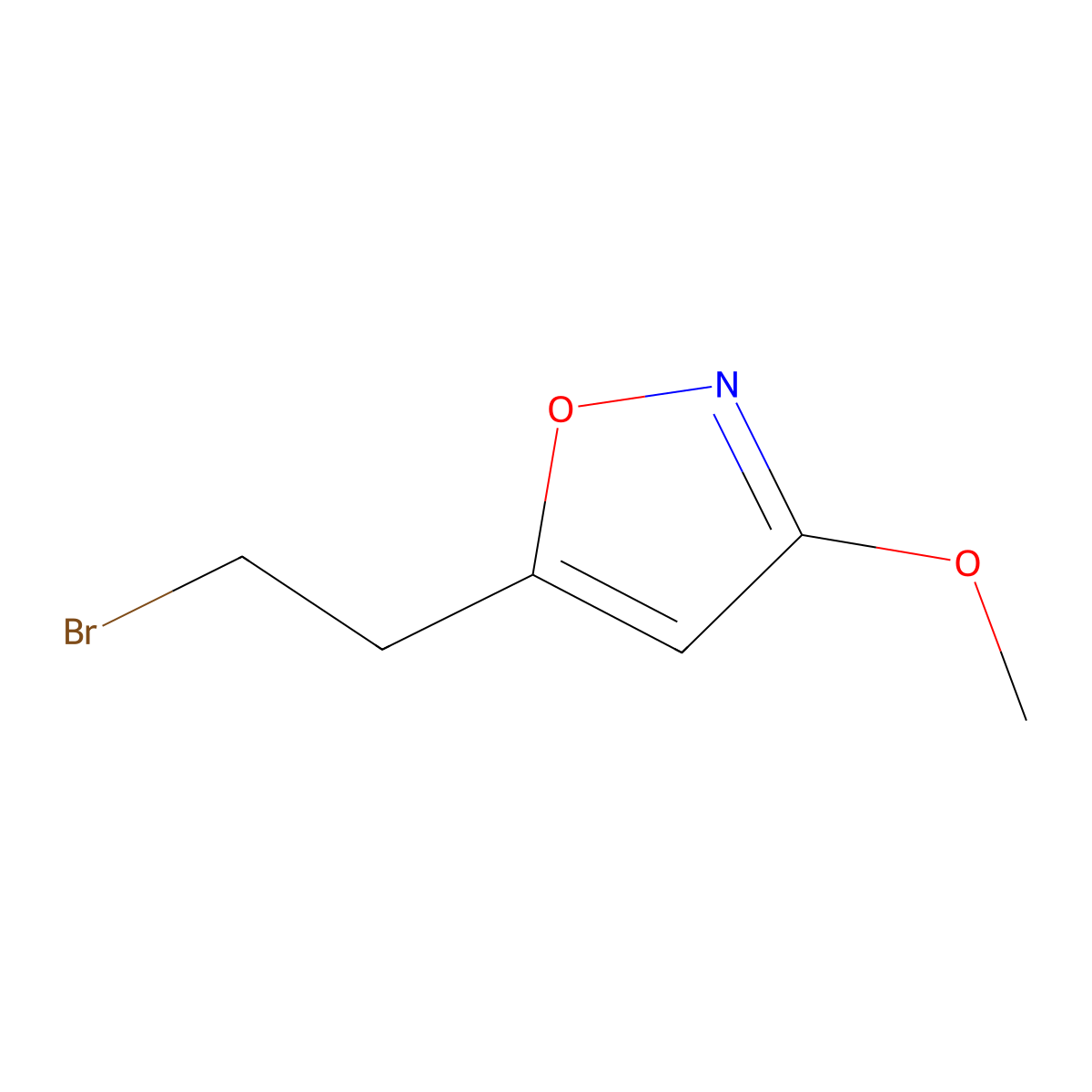 5-(2-Bromoethyl)-3-methoxy-1,2-oxazole molecular structure, CAS 189893-68-3