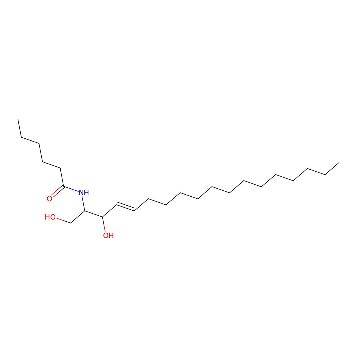 N-[(1R,2S,3E)-2-Hydroxy-1-(hydroxymethyl)-3-heptadecen-1-yl]hexanamide molecular structure, CAS 189894-78-8
