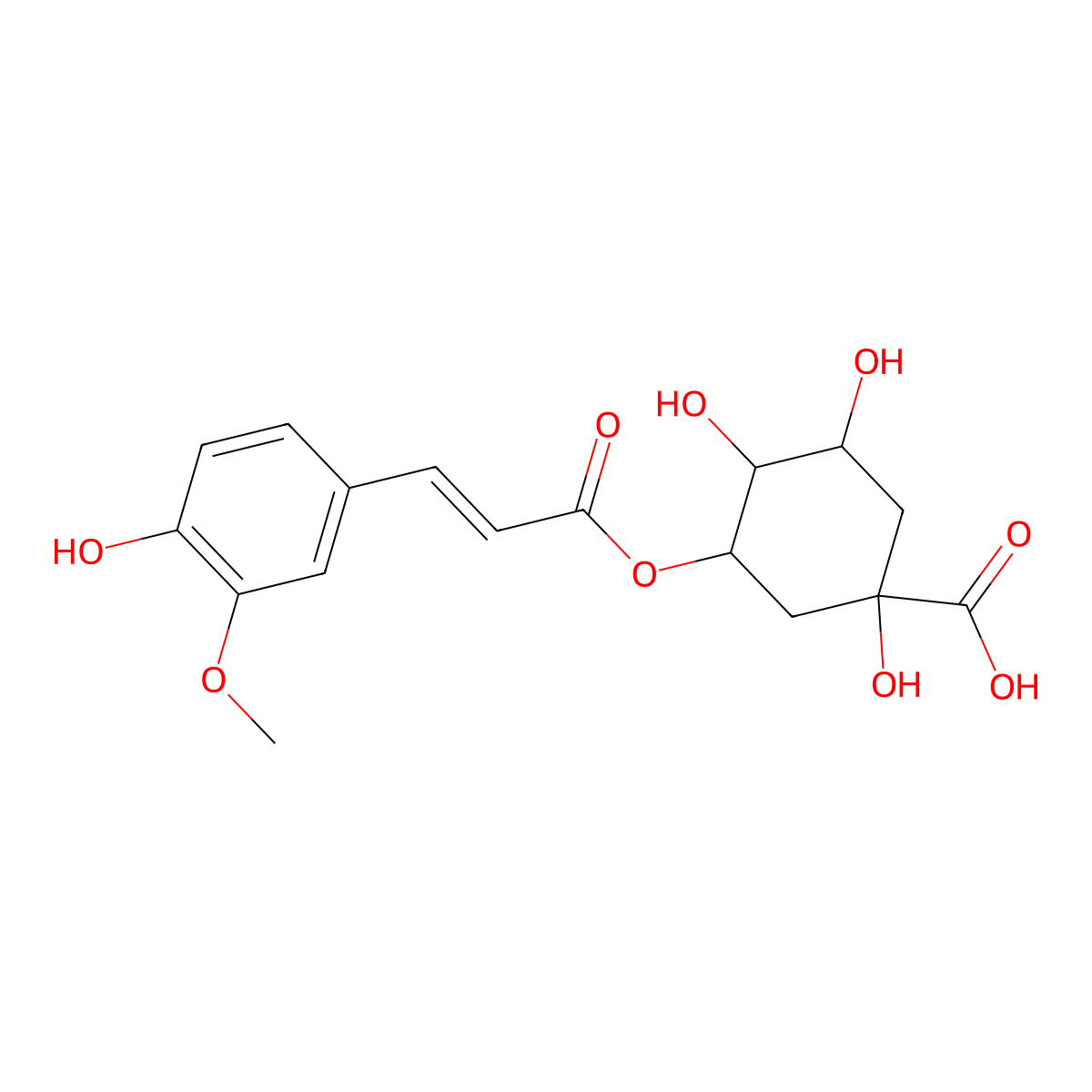 3-O-Feruloylquinic acid molecular structure, CAS 1899-29-2