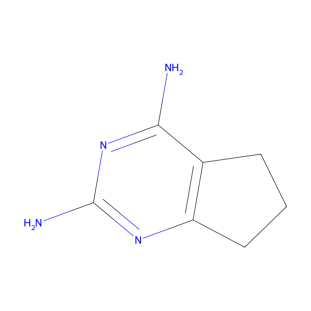 6,7-dihydro-5H-cyclopenta[d]pyrimidine-2,4-diamine molecular structure, CAS 1899-39-4