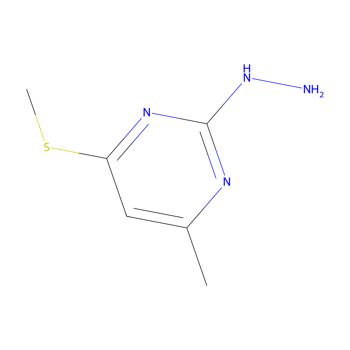 2-Hydrazino-4-methyl-6-methylthiopyrimidine molecular structure, CAS 1899-58-7