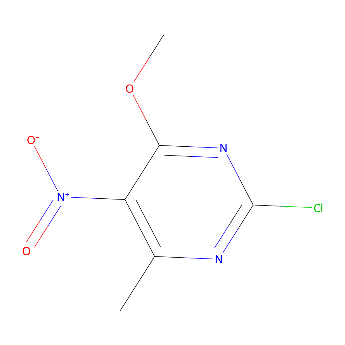 2-Chloro-4-methoxy-6-methyl-5-nitropyrimidine molecular structure, CAS 1899-99-6