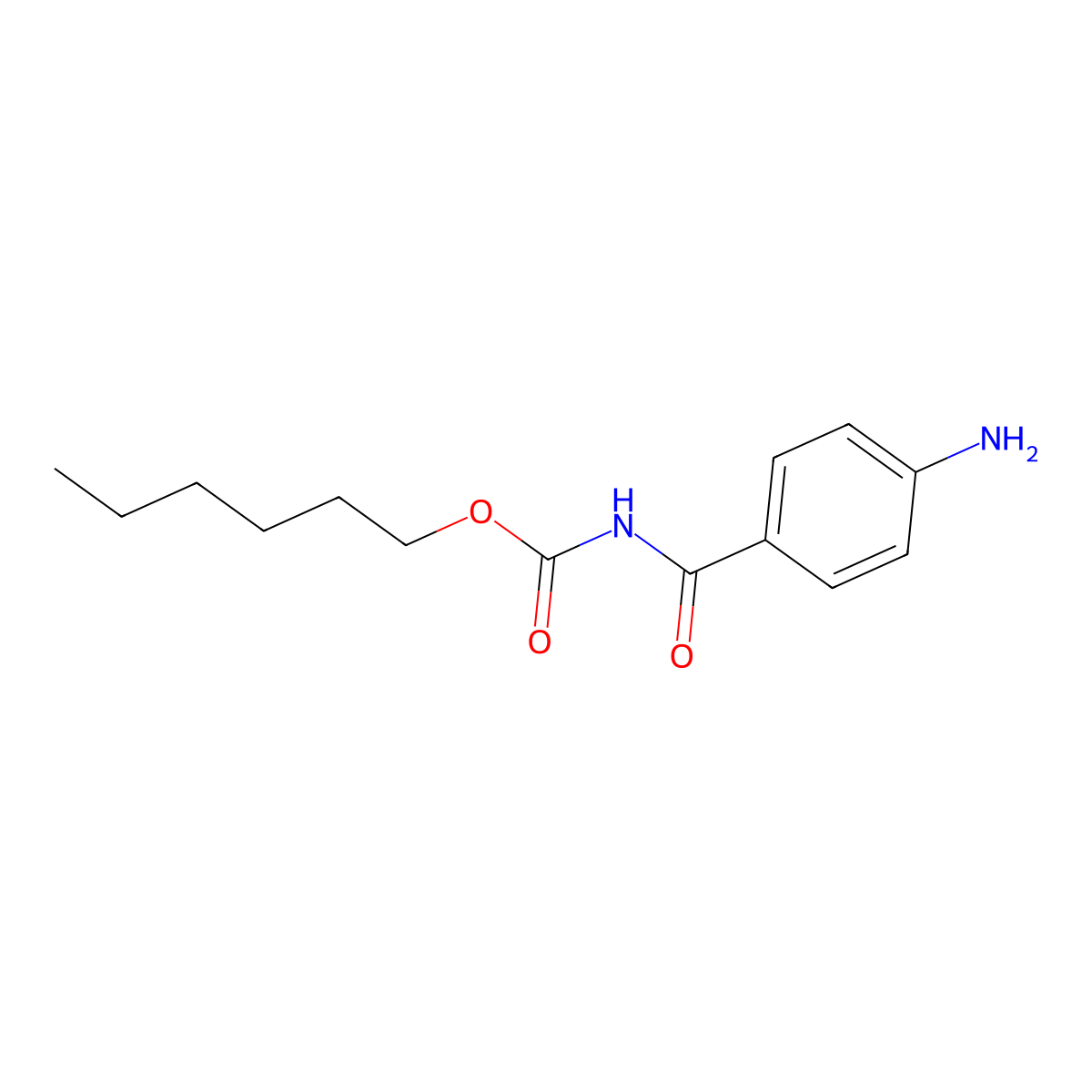 Hexyl (4-aminobenzoyl)carbamate molecular structure, CAS 1899045-28-3