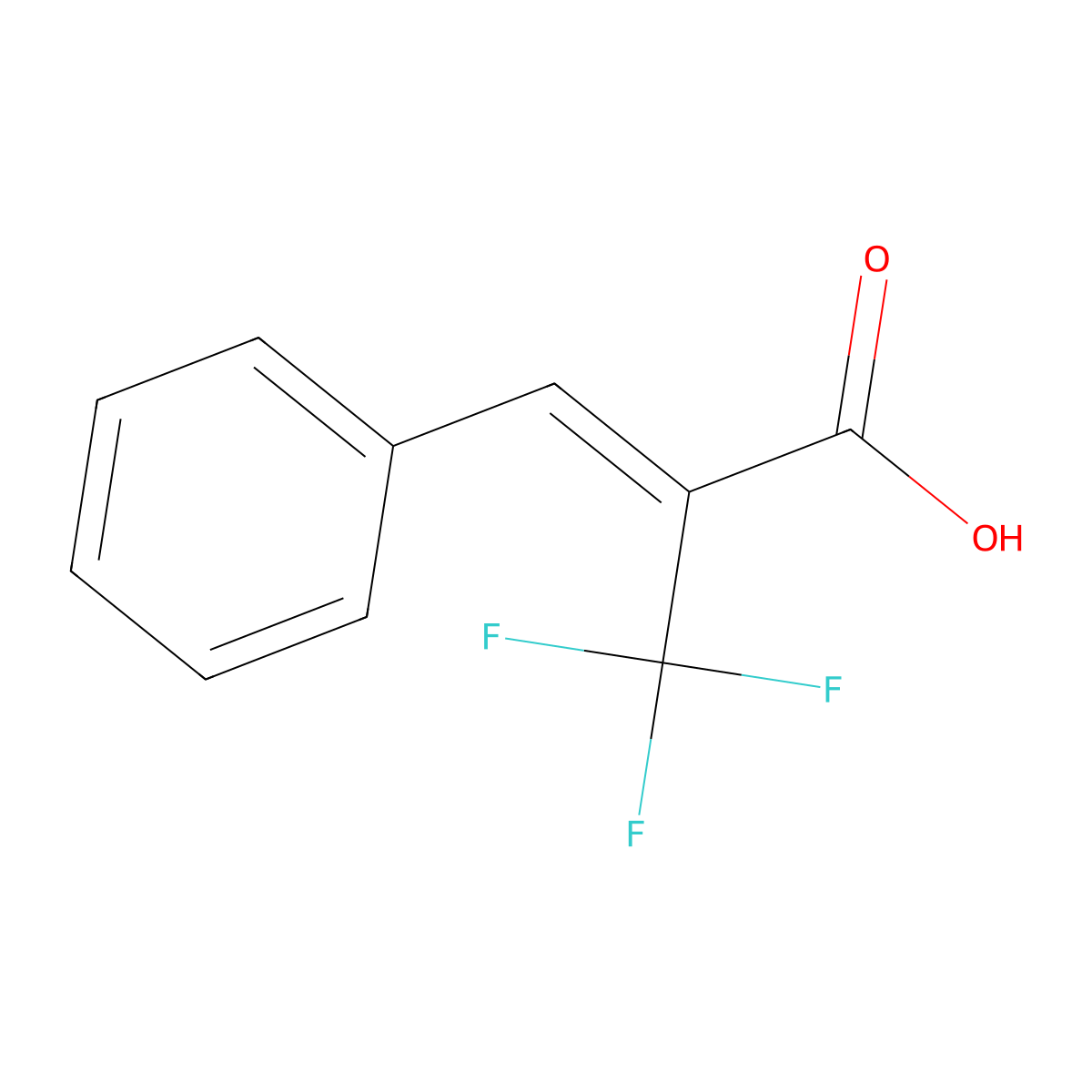 3-Phenyl-2-(trifluoromethyl)prop-2-enoic acid molecular structure, CAS 1899095-48-7