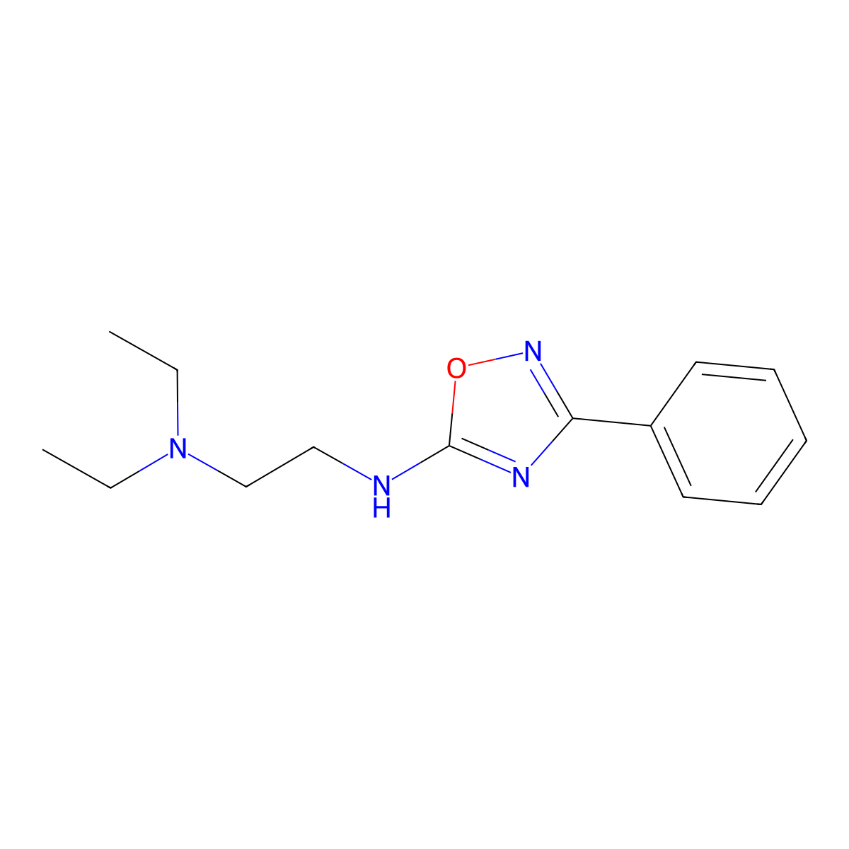 N,N-Diethyl-N'-(3-phenyl-1,2,4-oxadiazol-5-yl)ethylenediamine molecular structure, CAS 18991-15-6