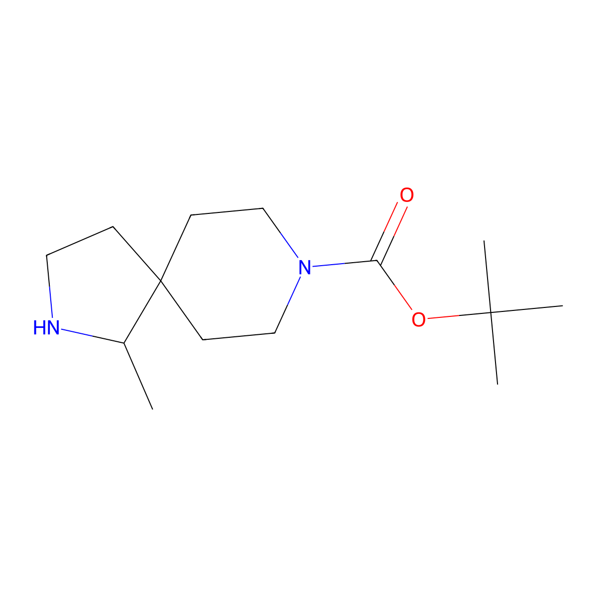 tert-Butyl 1-methyl-2,8-diazaspiro[4.5]decane-8-carboxylate molecular structure, CAS 1899102-21-6
