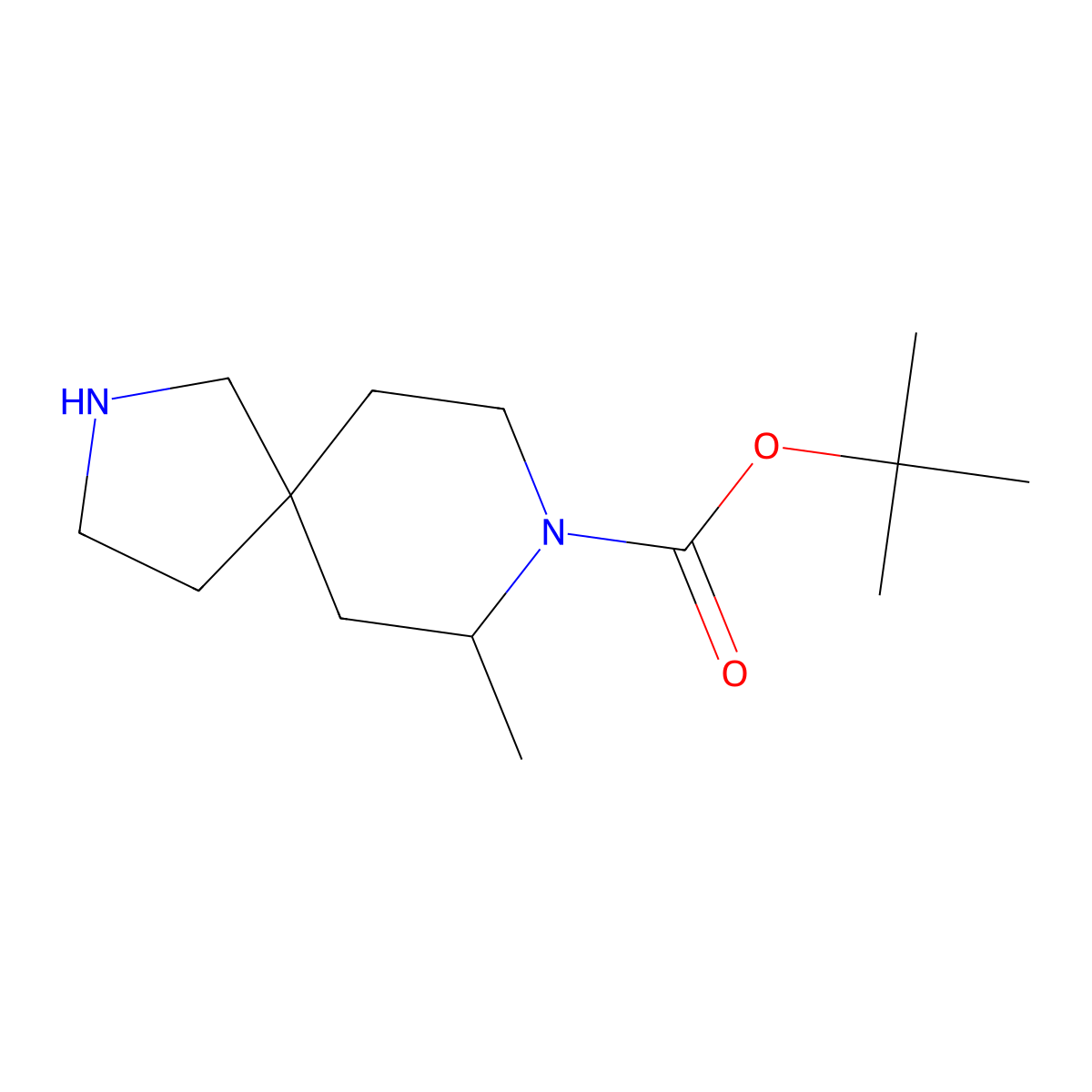 tert-butyl rel-(5R,7S)-7-methyl-2,8-diazaspiro[4.5]decane-8-carboxylate molecular structure, CAS 1899102-24-9