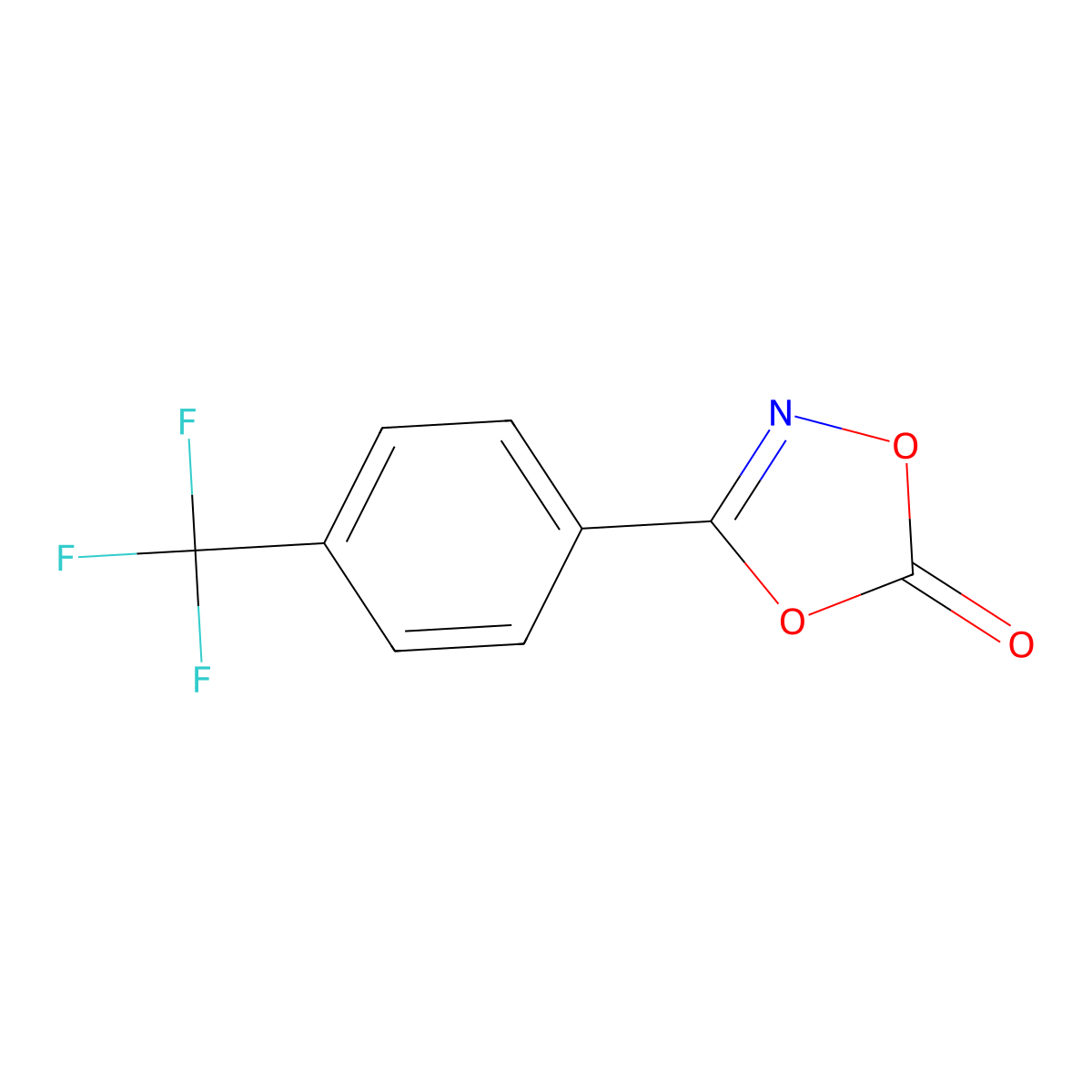 3-[4-(Trifluoromethyl)phenyl]-1,4,2-dioxazol-5-one molecular structure, CAS 1899109-29-5