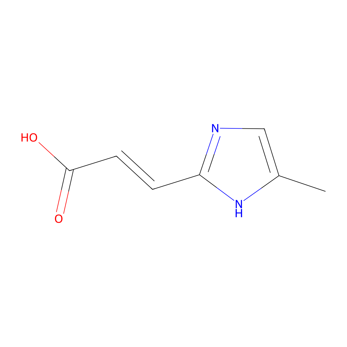 3-(4-Methyl-1H-imidazol-2-yl)acrylic acid molecular structure, CAS 1899164-70-5