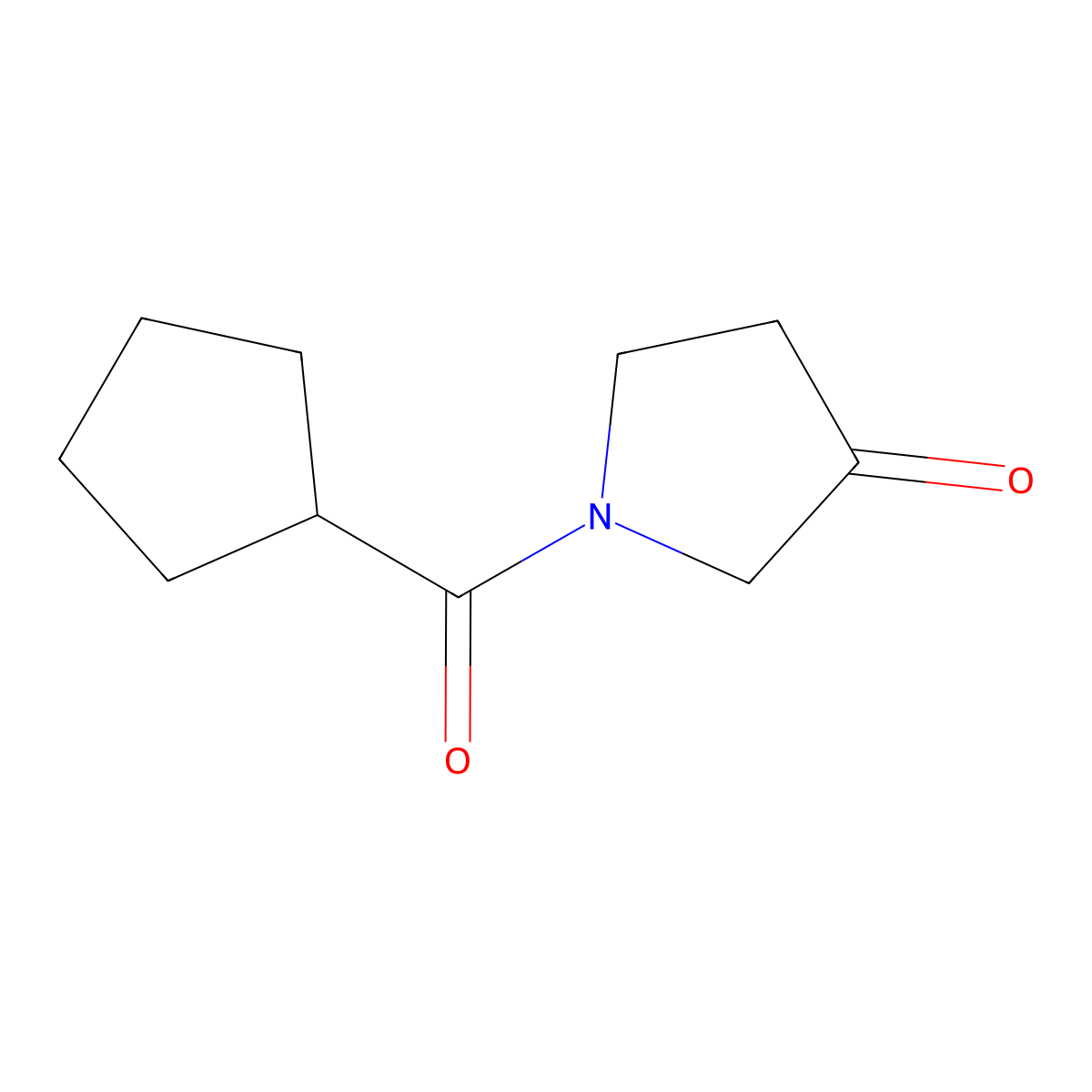 1-(Cyclopentanecarbonyl)pyrrolidin-3-one molecular structure, CAS 1899301-16-6
