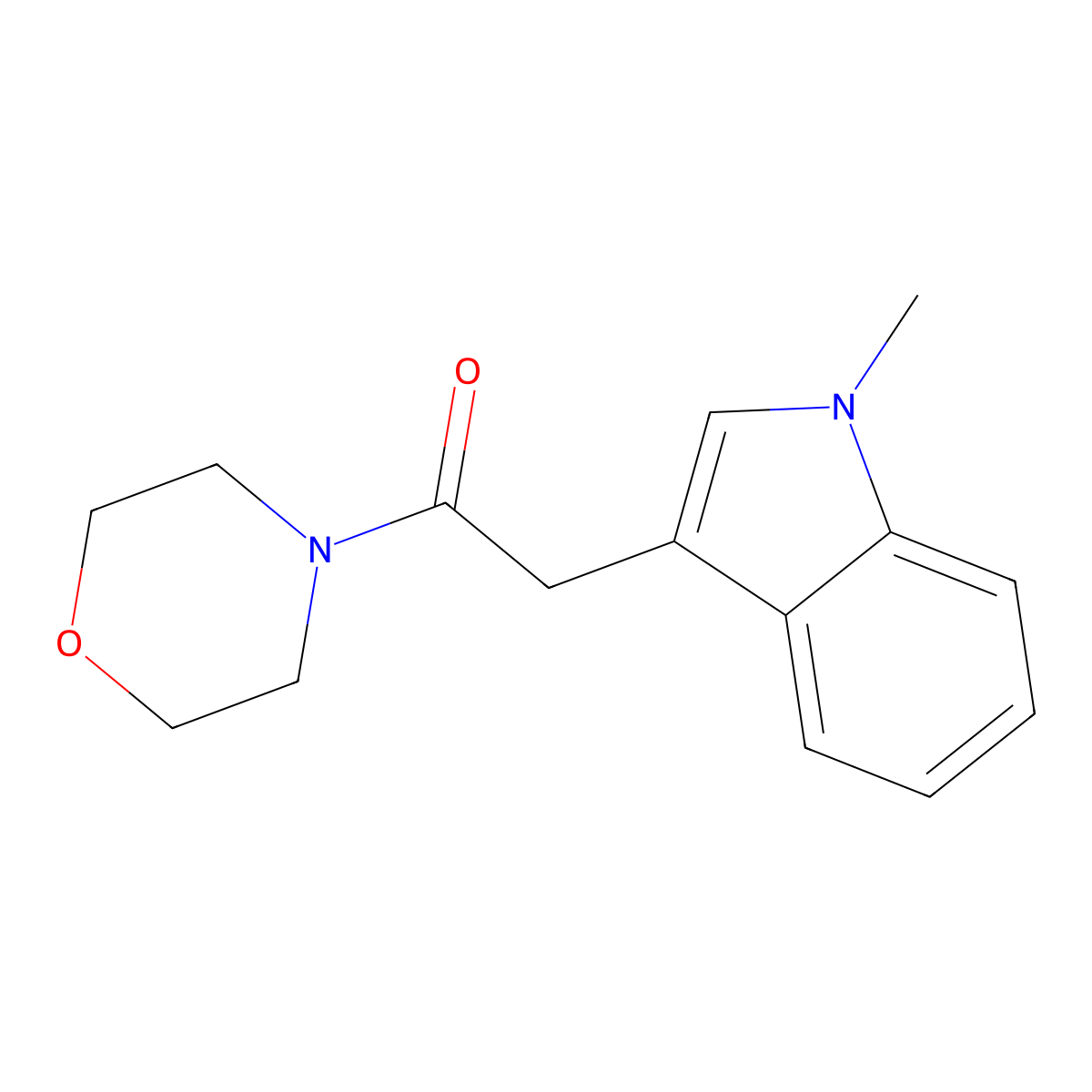 2-(1-methyl-1H-indol-3-yl)-1-morpholinoethanone molecular structure, CAS 1899369-25-5