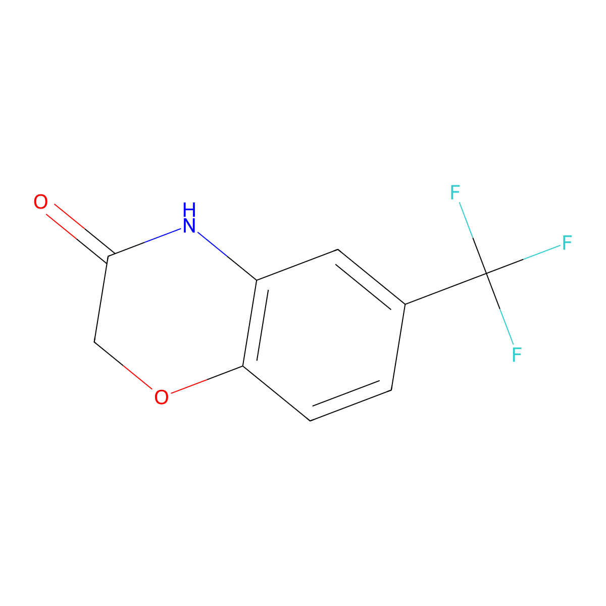 6-(trifluoromethyl)-3,4-dihydro-2H-1,4-benzoxazin-3-one molecular structure, CAS 189940-04-3