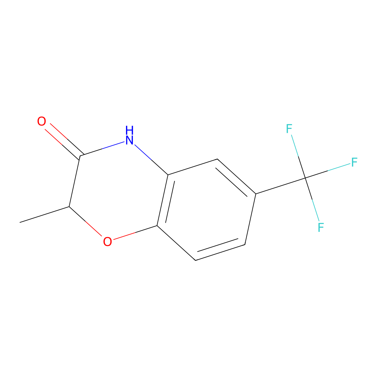 2-Methyl-6-(trifluoromethyl)-2H-1,4-benzoxazin-3(4H)-one molecular structure, CAS 189940-07-6