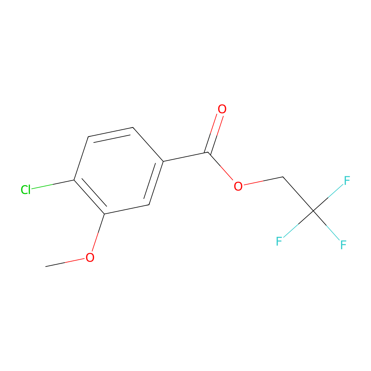 2,2,2-Trifluoroethyl 4-chloro-3-methoxybenzoate molecular structure, CAS 189942-73-2