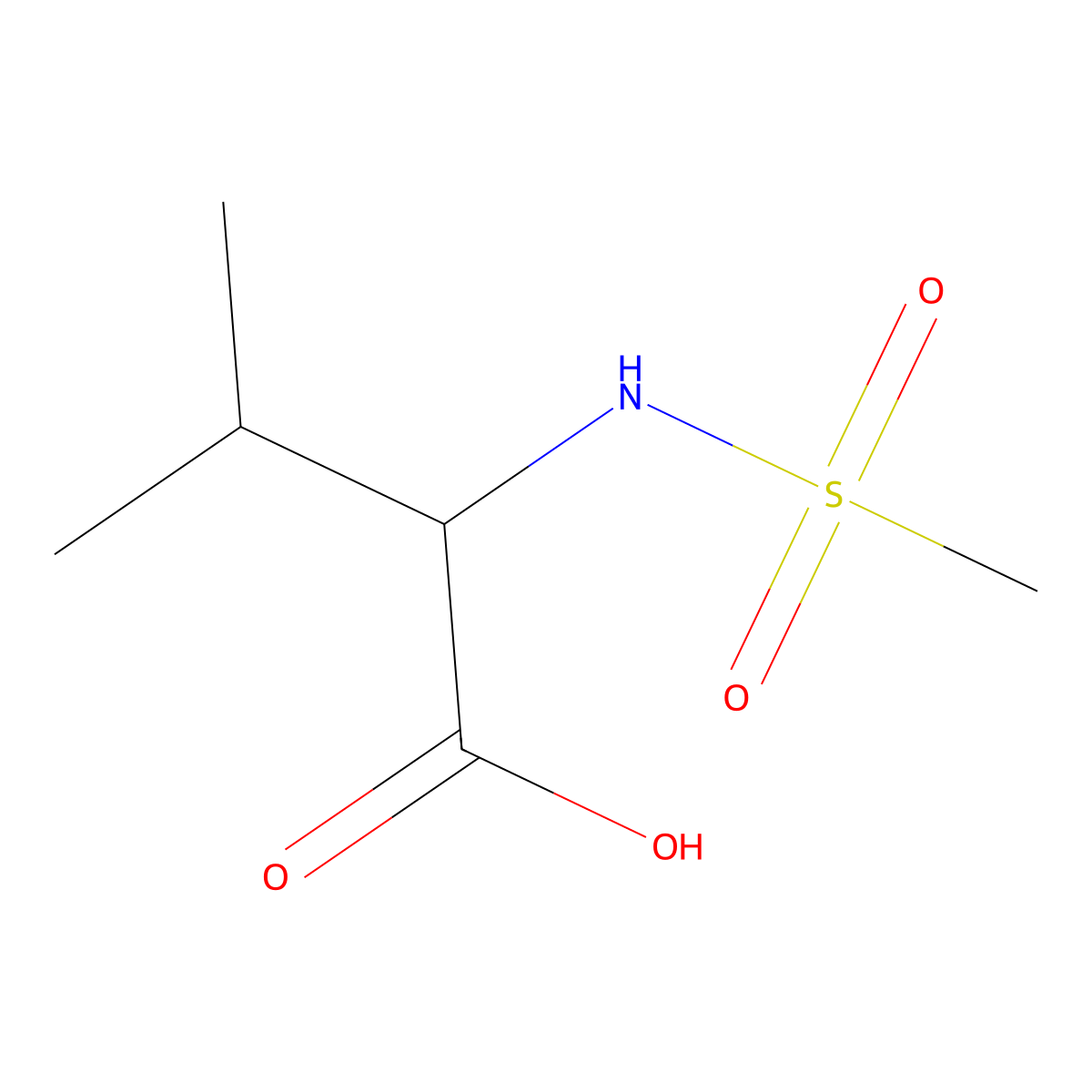 2-Methanesulfonamido-3-methylbutanoic acid molecular structure, CAS 189945-99-1
