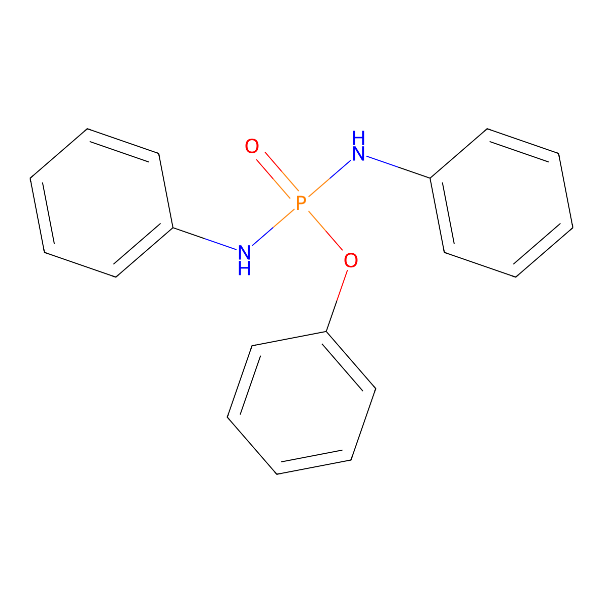 Phosphorodiamidic acid, N,N'-diphenyl-, phenyl ester molecular structure, CAS 18995-02-3