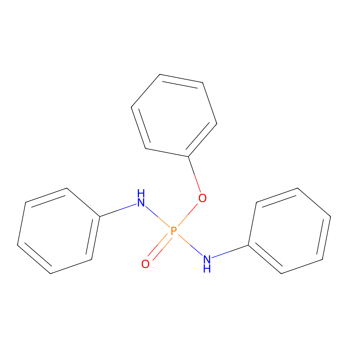 Phosphorodiamidic acid, N,N'-diphenyl-, phenyl ester molecular structure, CAS 18995-02-3